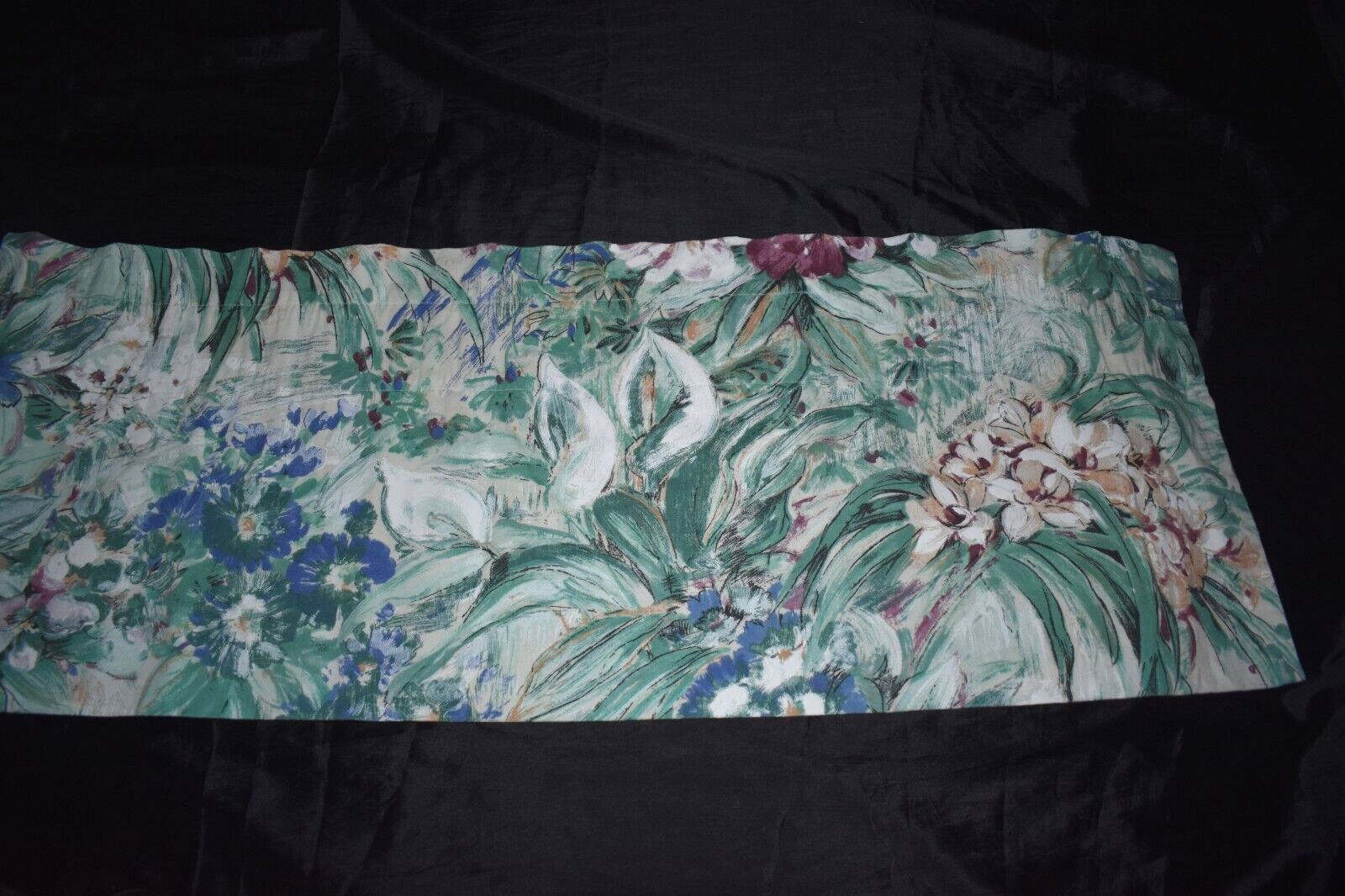 NICE Floral Valance Window Treatment Unbranded 14.5″W x 103″L Green Blue Purple