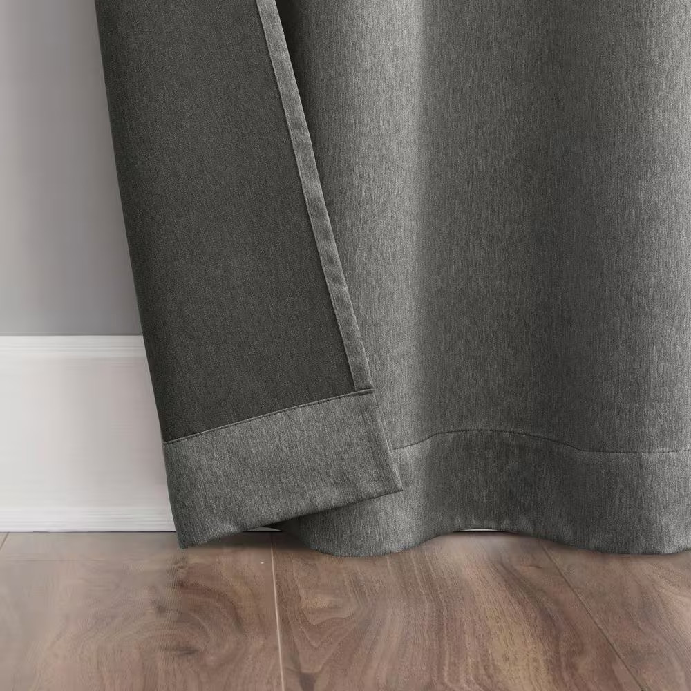 Marlowe Gray Polyester 40 In. W X 84 In. L Grommet Room Darkening Curtain (Singl