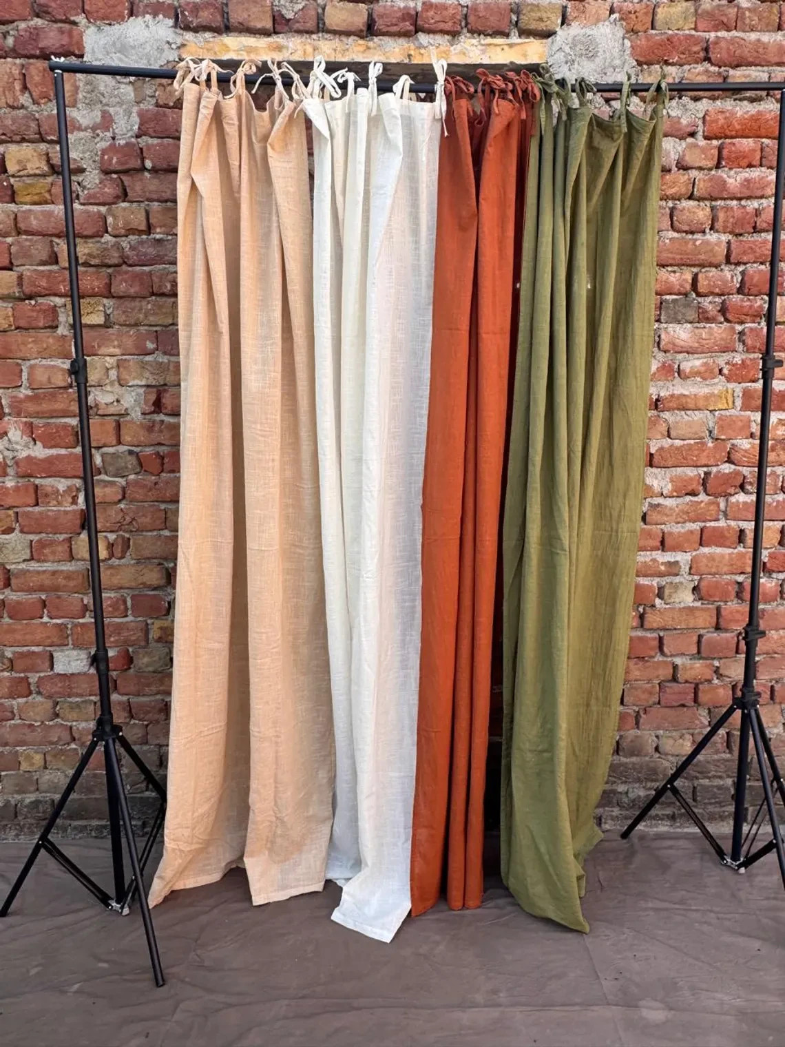 Boho Linen Curtains for Living Room Farmhouse Linen Drapes for Door Window