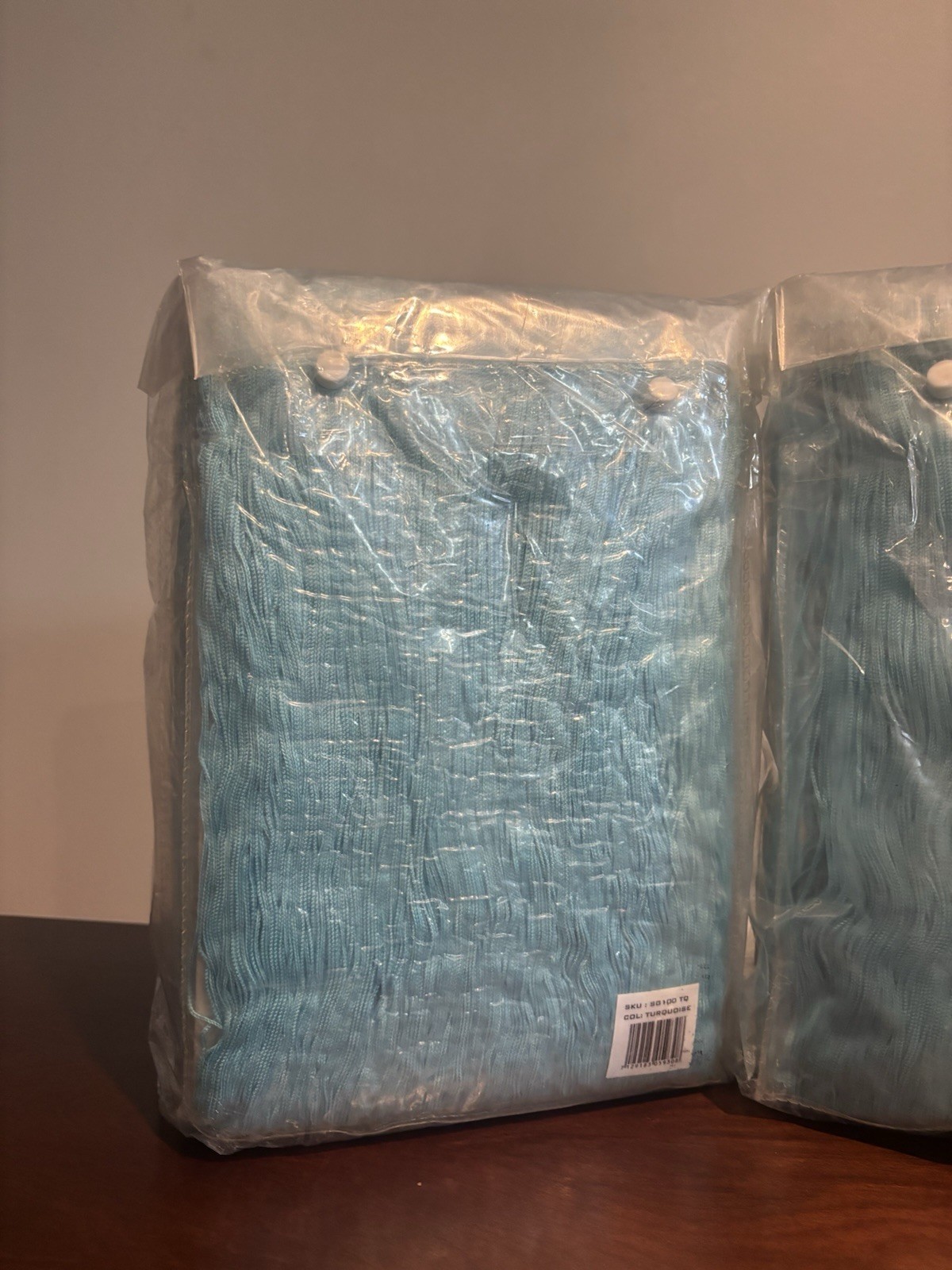 Creative Living 36″x 88″ Turquoise Fringe Window Curtains 4 Panels Vintage Decor
