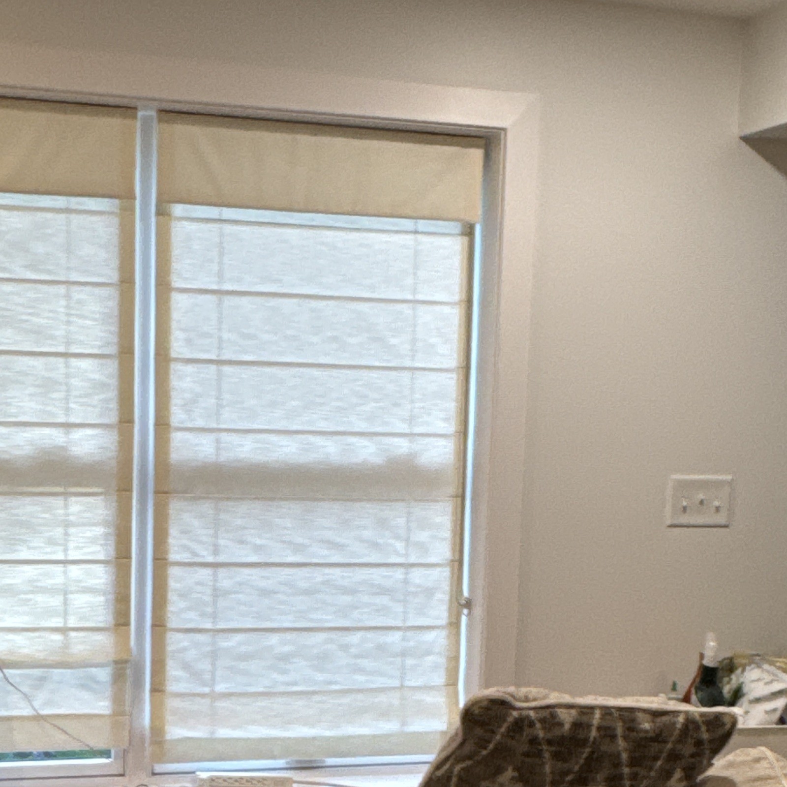 Bali White Fabric Roman Shade 36×72 Light Filtering Cordless Window Frame Mount