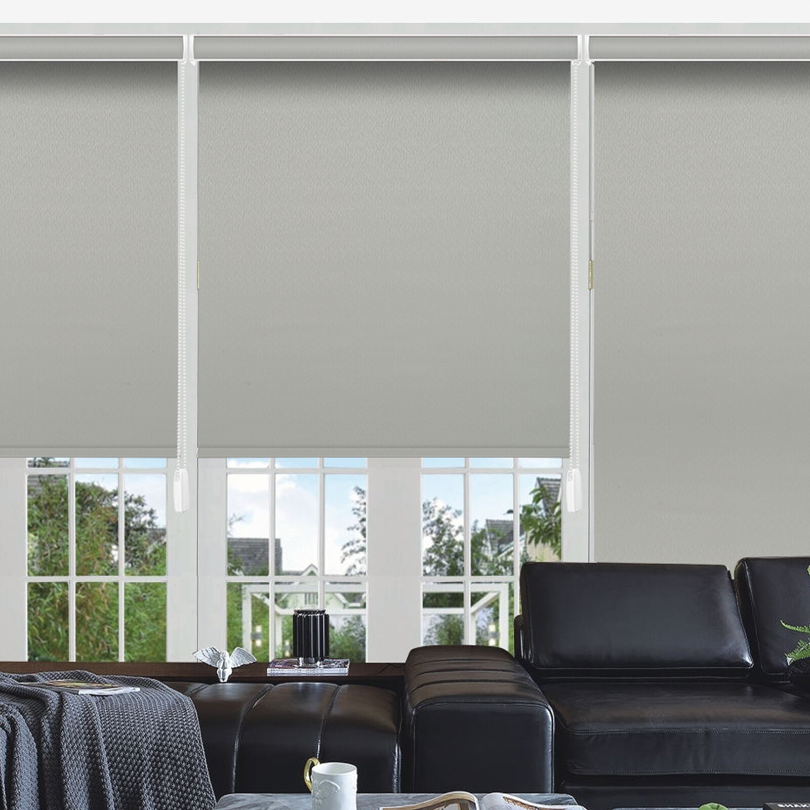 CUSTOM CUT Waterproof Corded Blackout Corded Window Blinds Roller Shades Blind