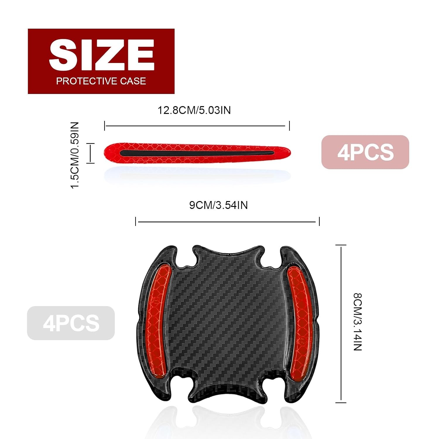 8PCS Universal Car Door Handle Protector Sticker – 3D Carbon Fiber Anti-Scratch