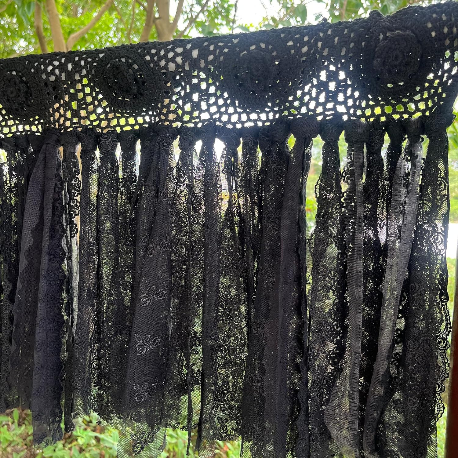 YJ YANJUN Halloween Valance for Kitchen Living Room Bathroom Hand Made Gothic To