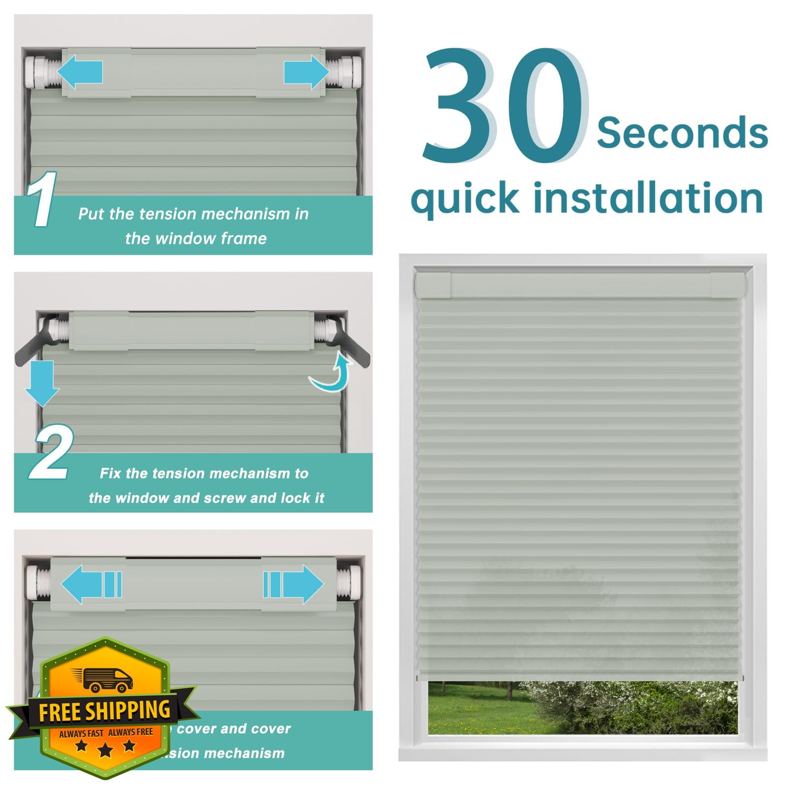 Changshade Cellular Shade Grey 42″x64″