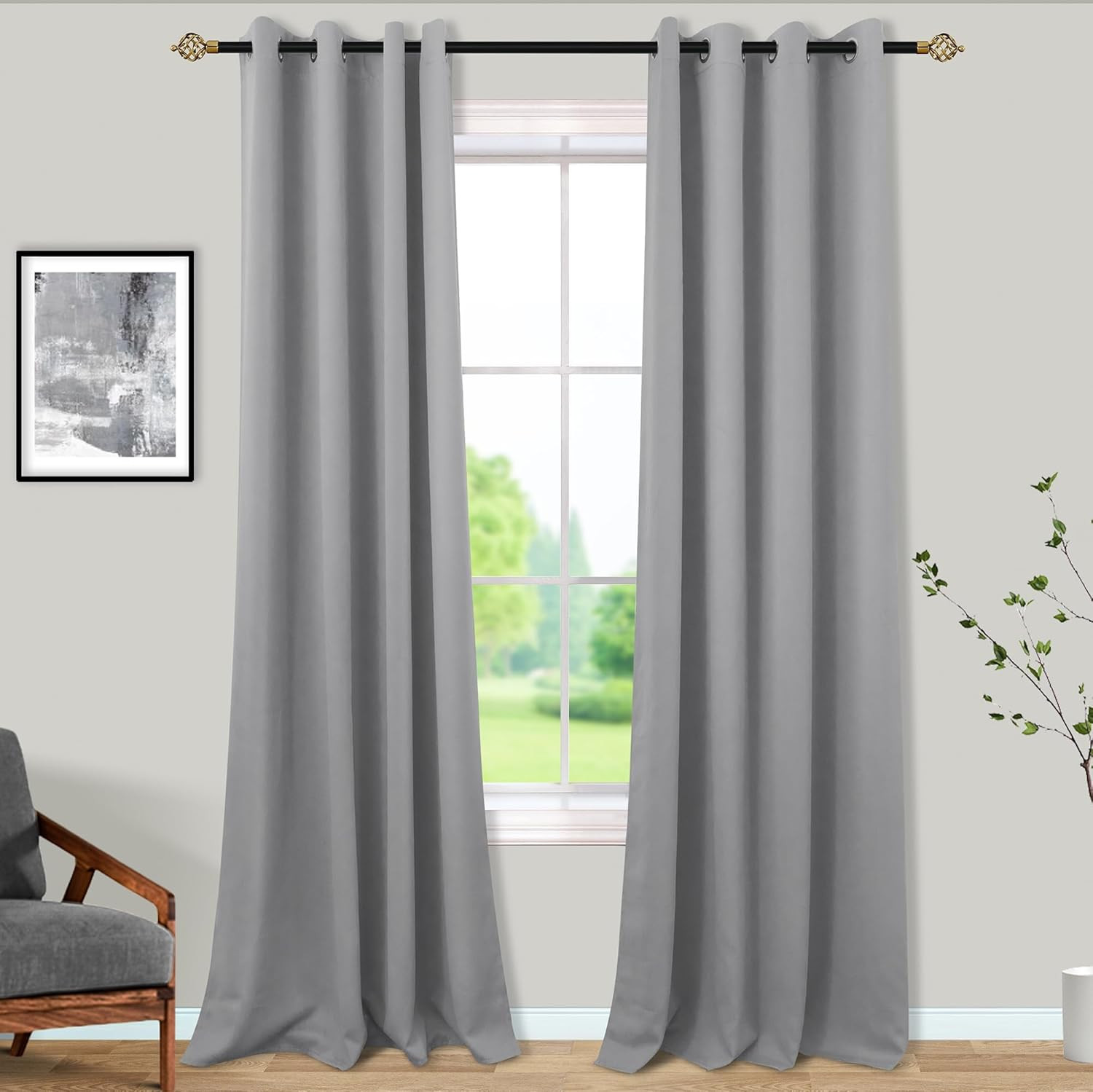 Elegant Mrs. Naturall Grommet Blackout Curtains for Total Light Control