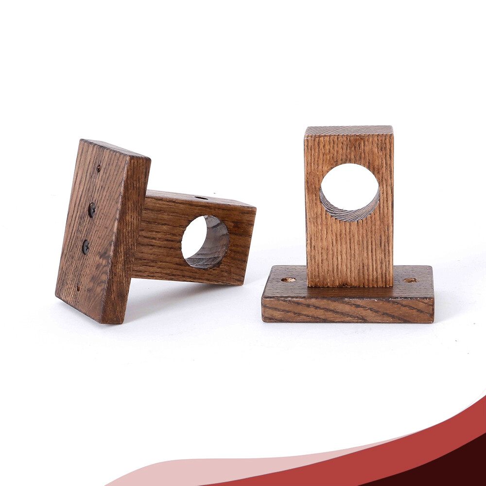 Wooden Curtain Rods Bracket Single / Double Pole Holder Decorative, Multi-Styles
