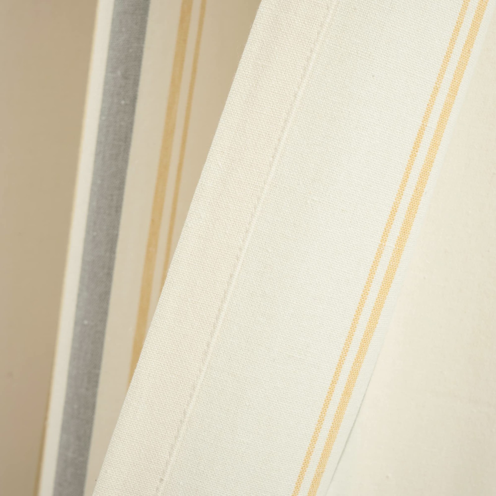 Lush Decor Farmhouse Stripe Eco-Friendly Recycled Cotton Curtain Panel Pair