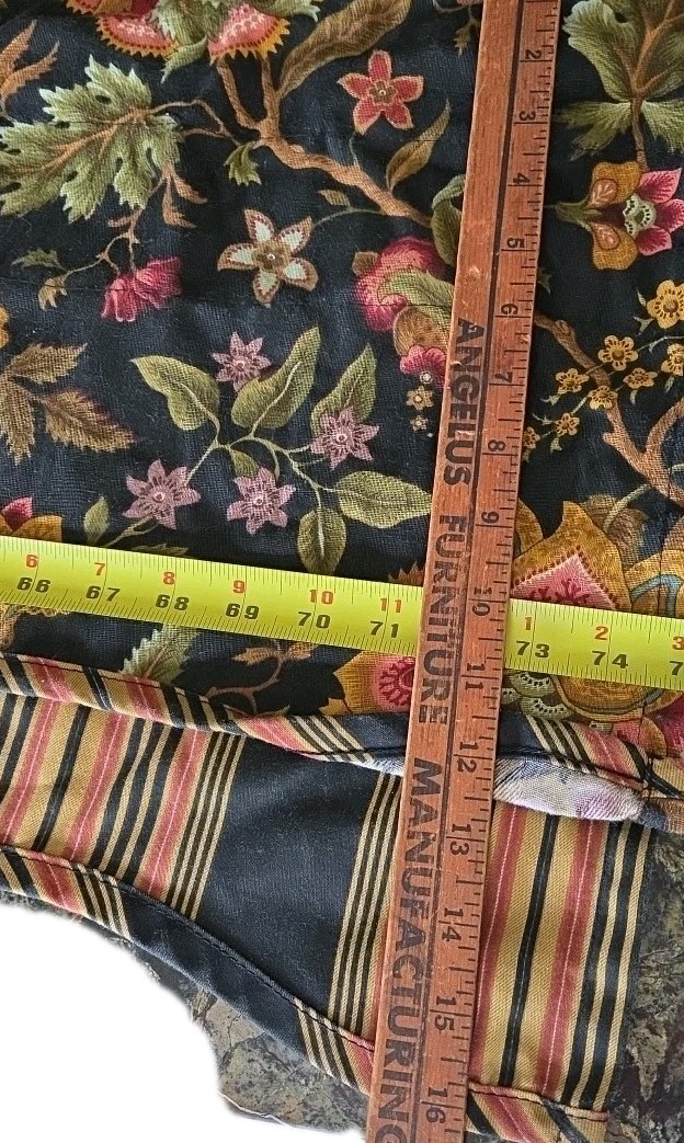 2 WAVERLY VALANCE 75X17 FAIRFIELD DRESS IMPERIAL Jacobean FLORAL Vine Stripe
