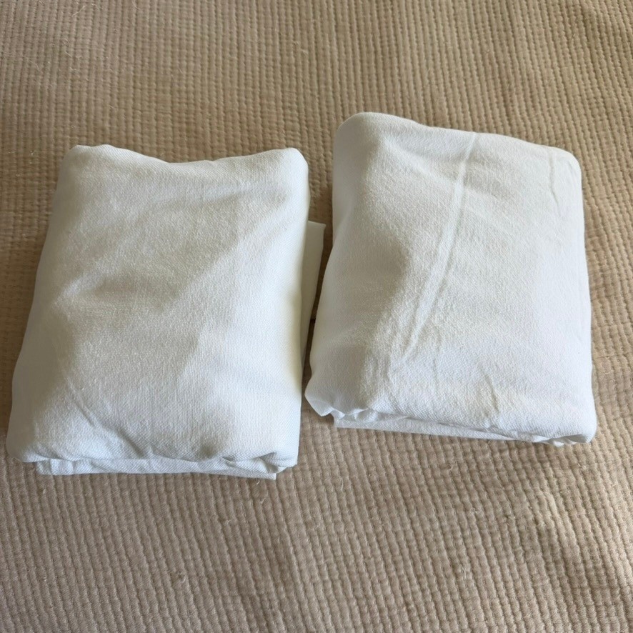 Grommet Curtain Panels 52×79 White 100% Cotton Set of 2 Minimalist Coastal