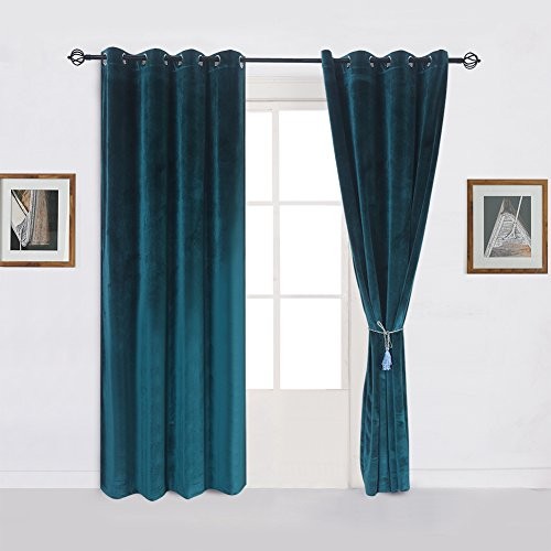 Super Soft Luxury Room Darkening 52″W x 84″L (Pack of 1) Peacock-blue