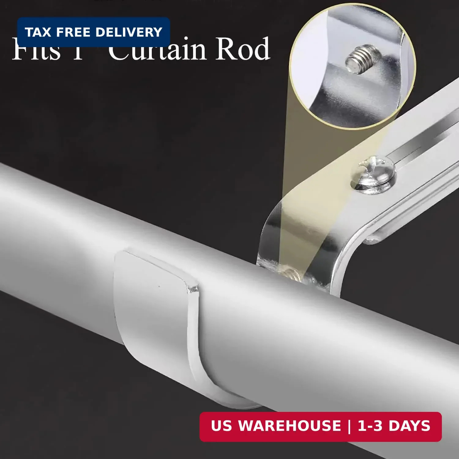 Premium Curtain Rod Brackets – 2 Pack Adjustable Wall Mounts, Curtain Rod Holder