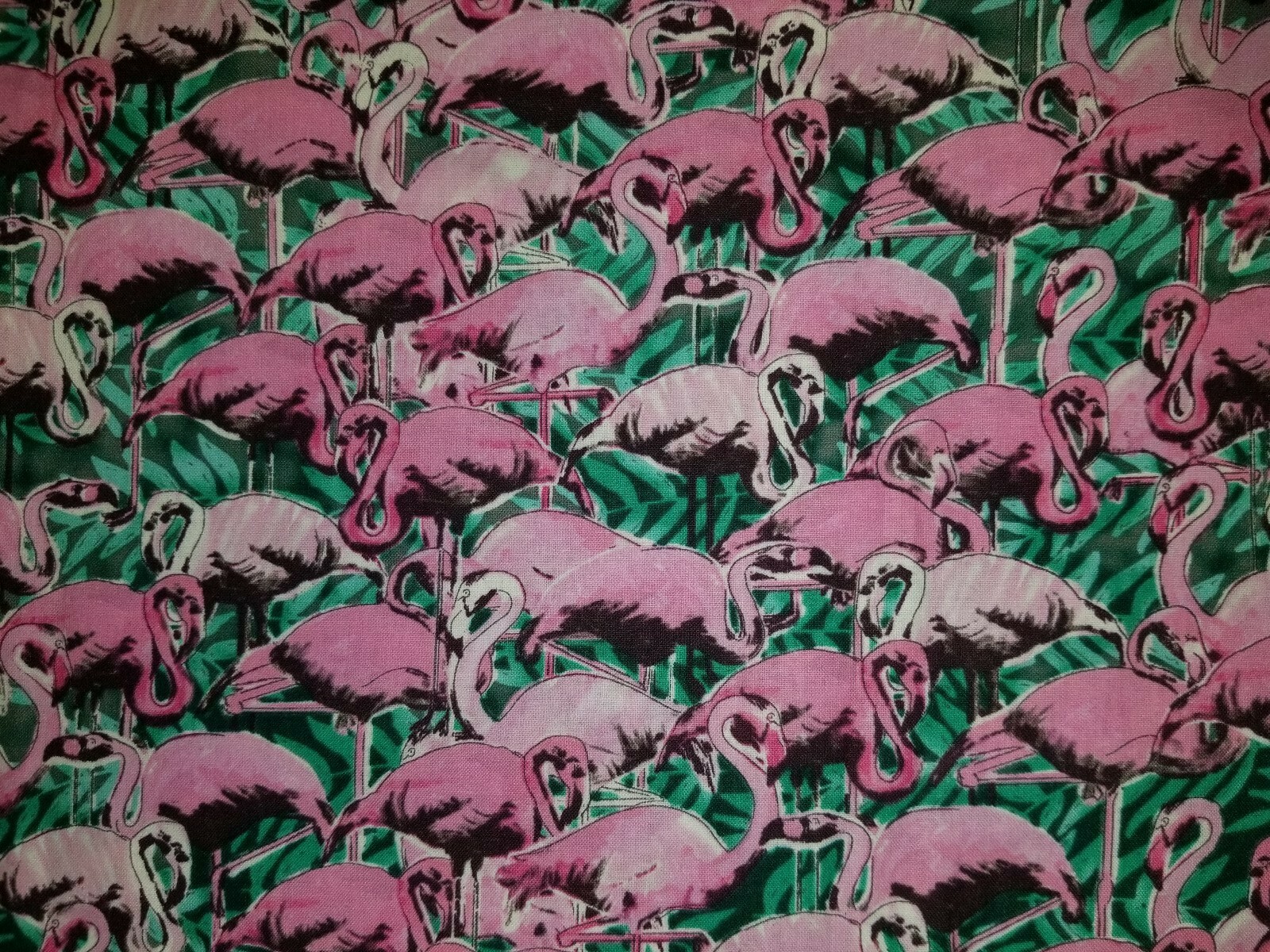 LINED WINDOW VALANCE CURTAIN 42X12 TROPICAL FLAMINGO PALM TREE BEACH VACATION