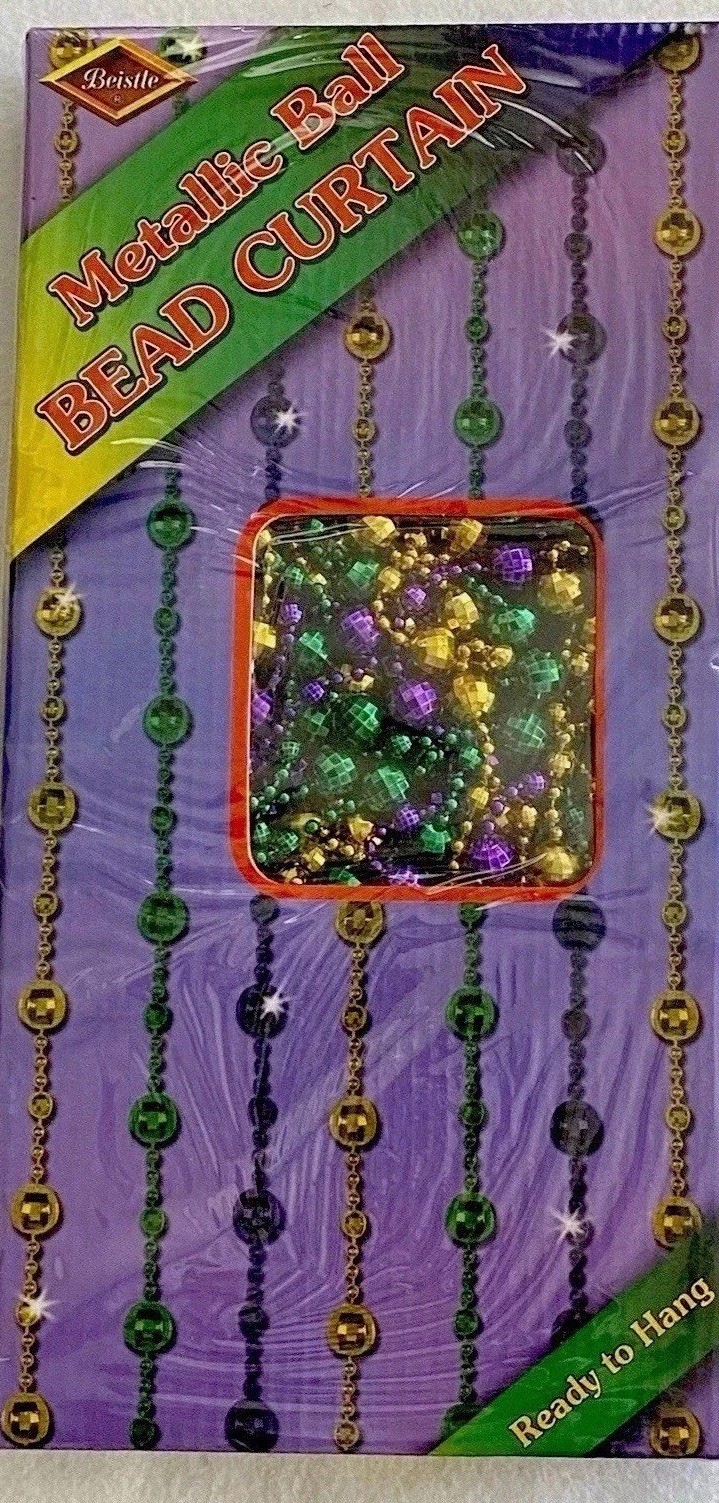 Metallic Balls Bead Curtain Multi Colored 78″L x 24″W By Beistle Sealed
