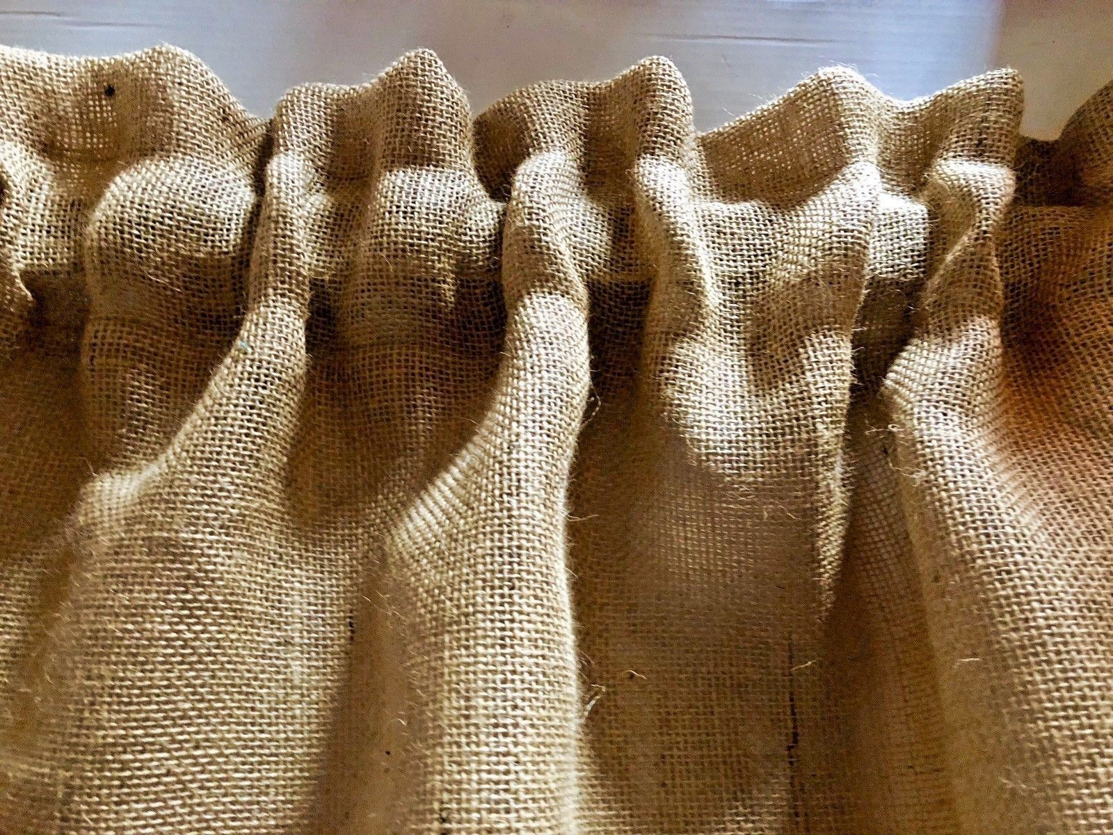 Burlap Valance, Rustic, 52″W X 15″L Primitive, Farmhouse Decor, Custom options
