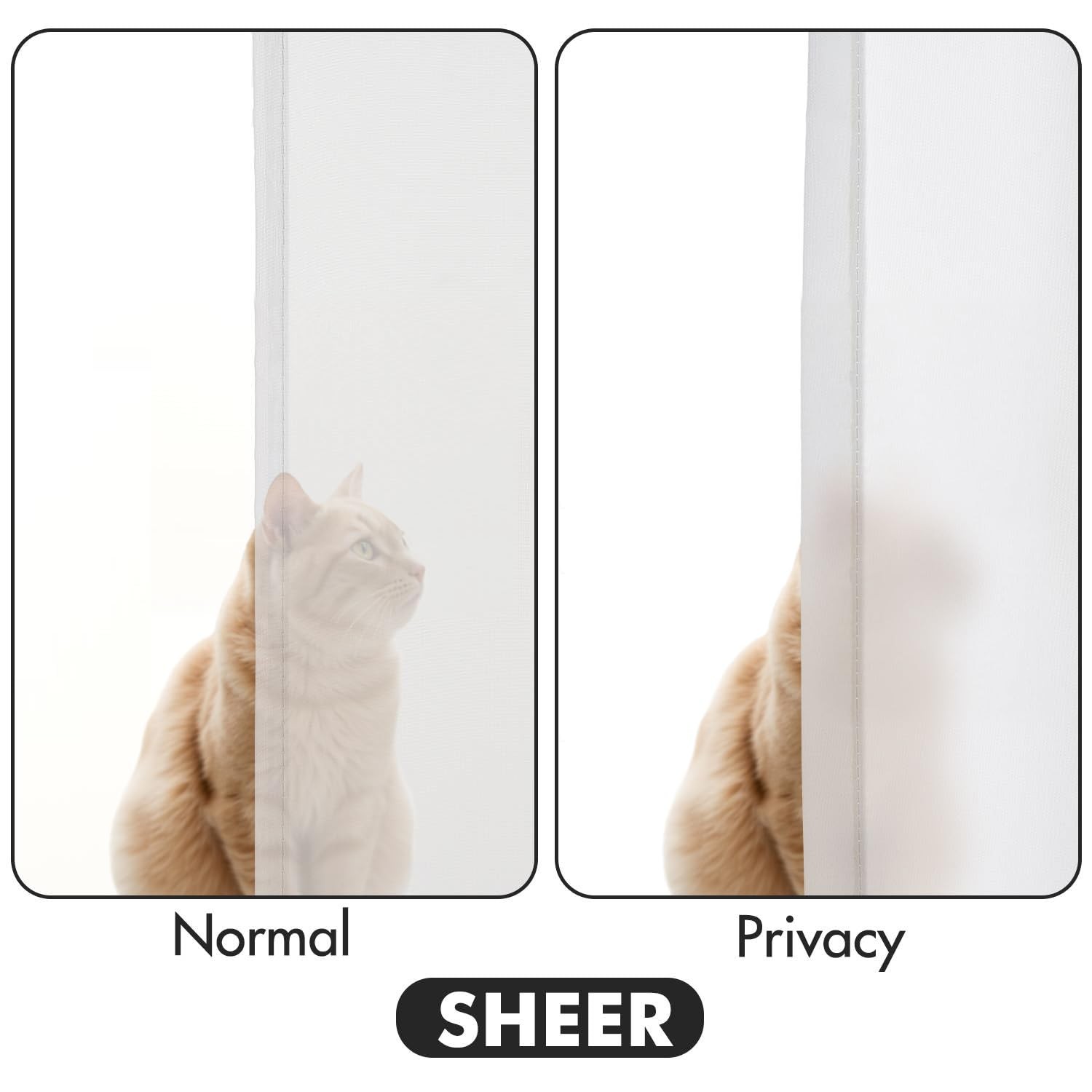 White Privacy Sheer Curtains that Let Light in 84 Inches Long Non-See-Through…