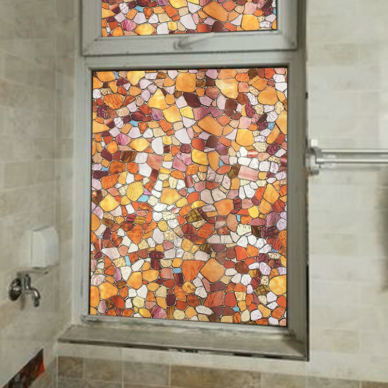 3D Mosaic Window Films Static Cling Glass Sticker Opaque Privacy Home Decor Chic