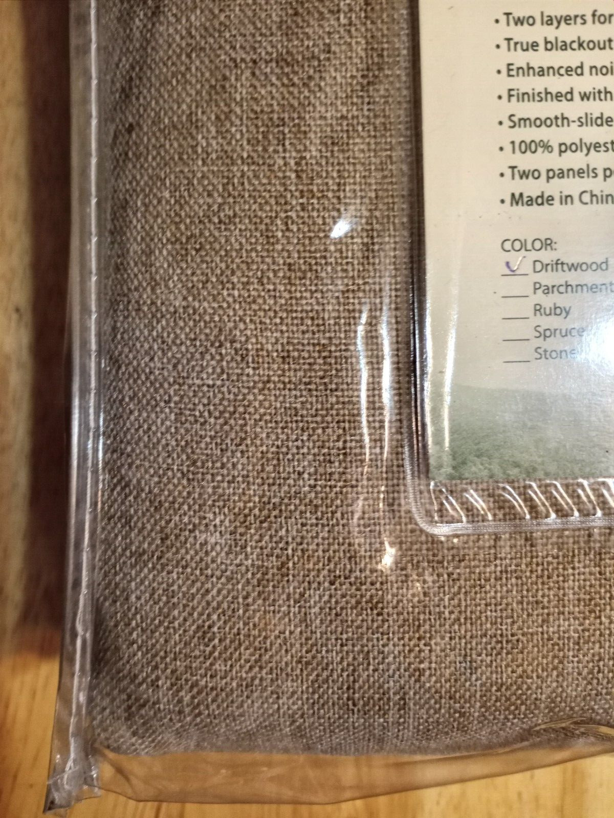 Plow & Hearth Madison Double Blackout Curtain Panels Driftwood 40″ W x 45″ L