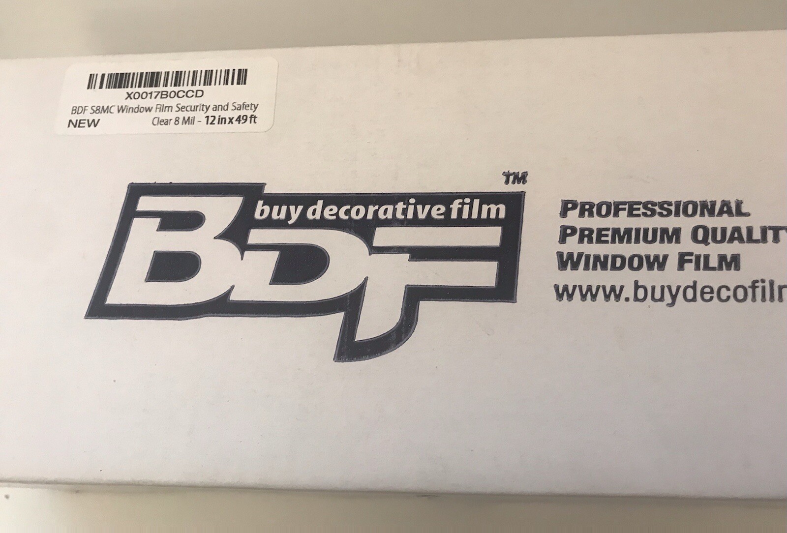 BDF S8MC Window Film Security and Safety Clear 8 Mil 12in 49 ft