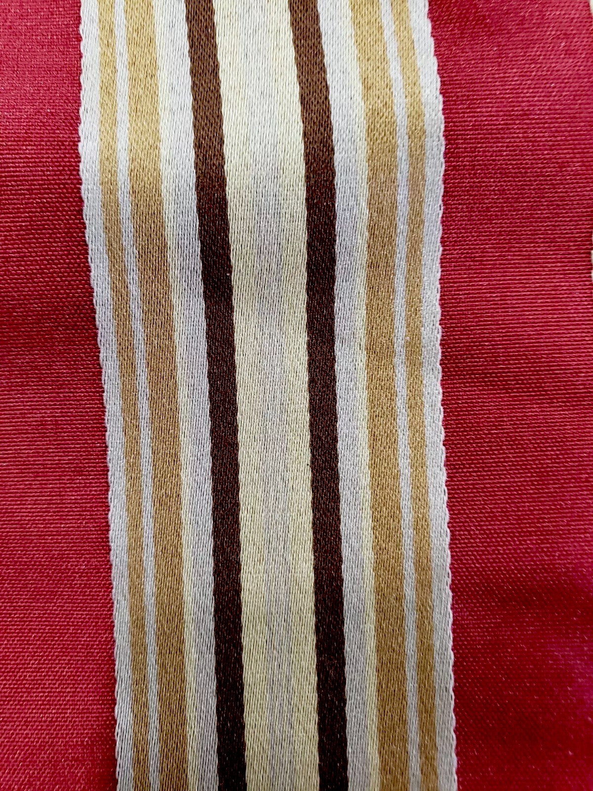 2 Pc Curtain Panel Set Burgundy Gold Striped With Tie Backs Dimout Approx 82×53
