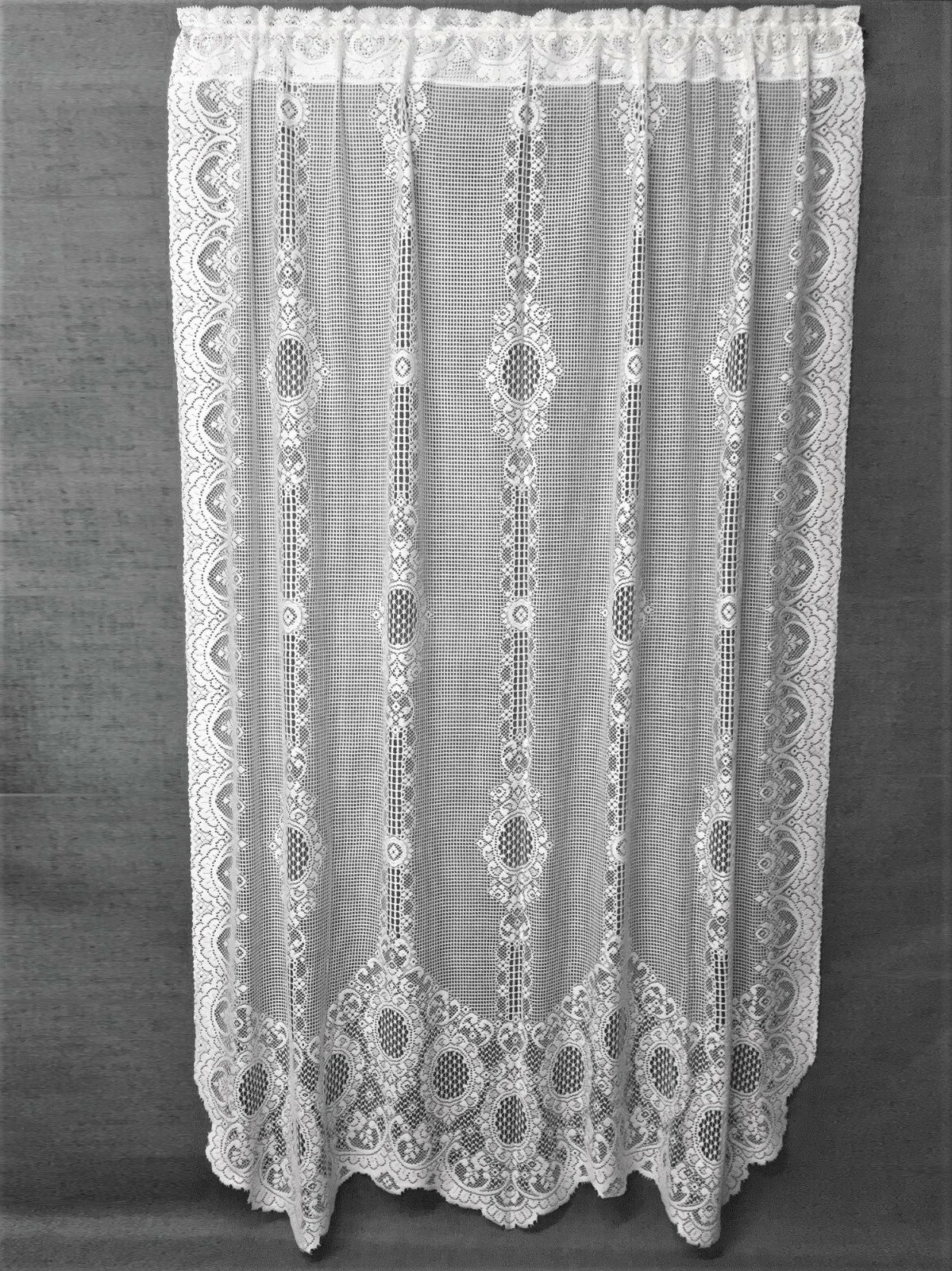 Valencia White Cotton Blend Lace Window Panel 60″ x 84″ Livingroom Bedroom