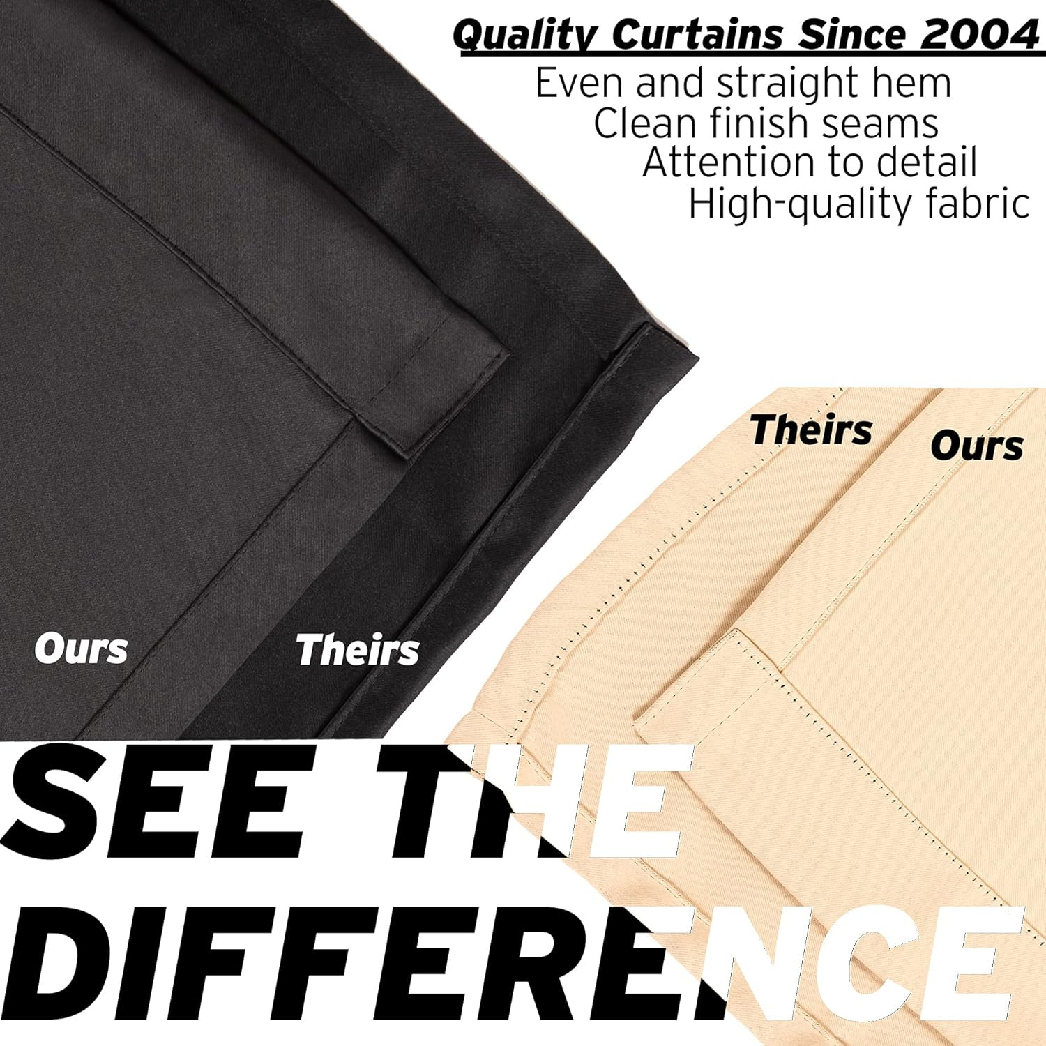18FT Blackout Curtain with Antique Bronze Grommets, Biscuit, 1 Panel