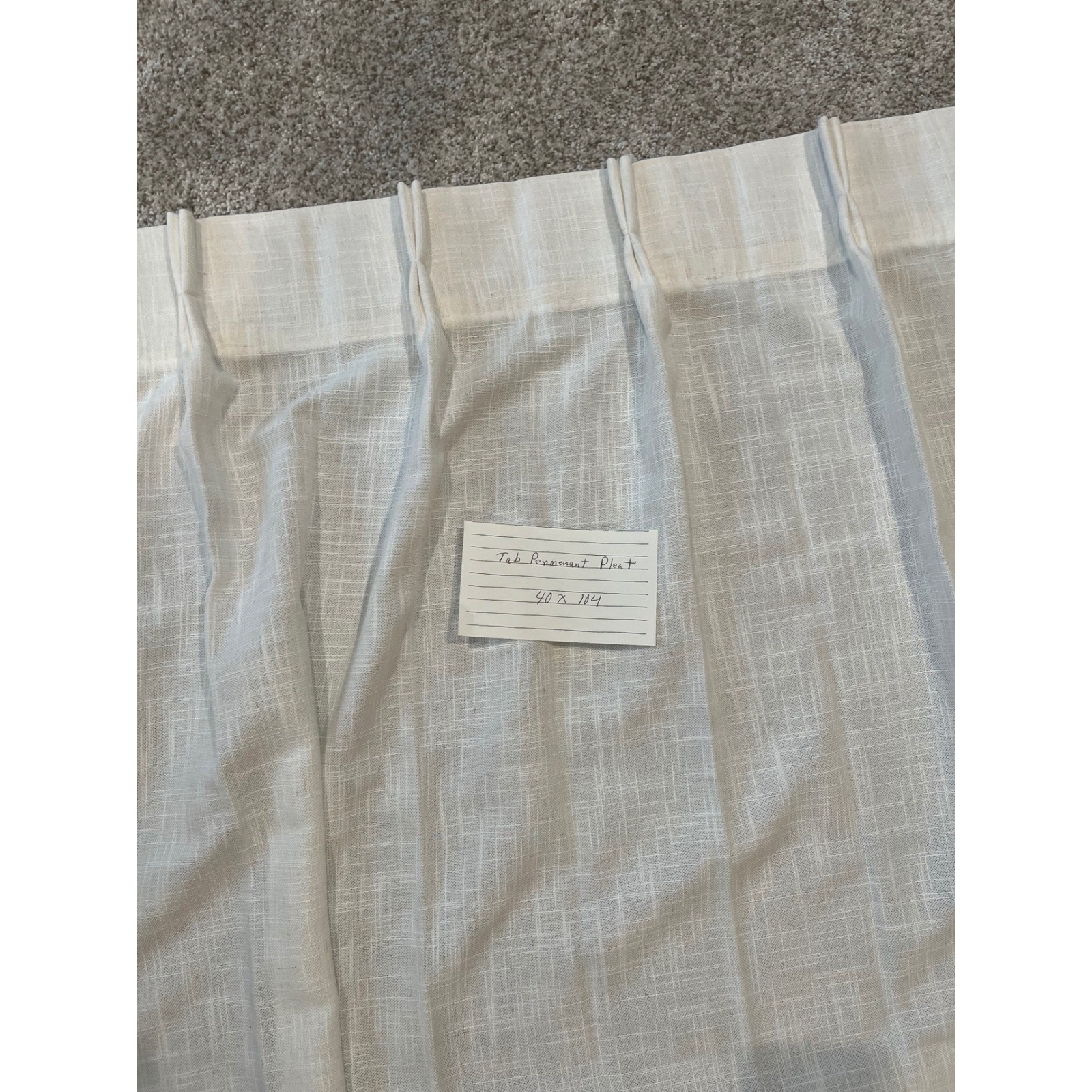 Off White Cream Linen Blend Pinch Pleat Hidden Tab Curtain Panel Set 40×104