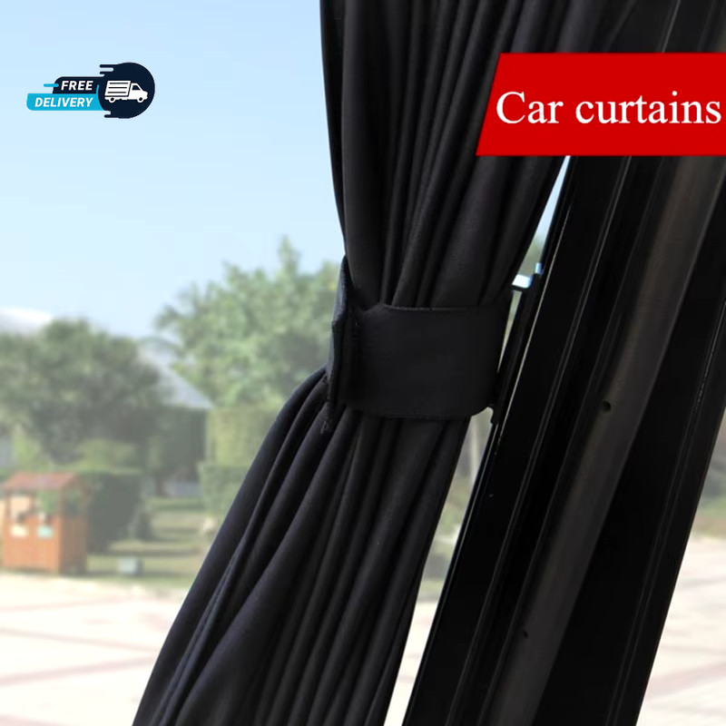 2pcs Universal Car Side Window Curtains – Foldable UV Protection Sunshade – NEW