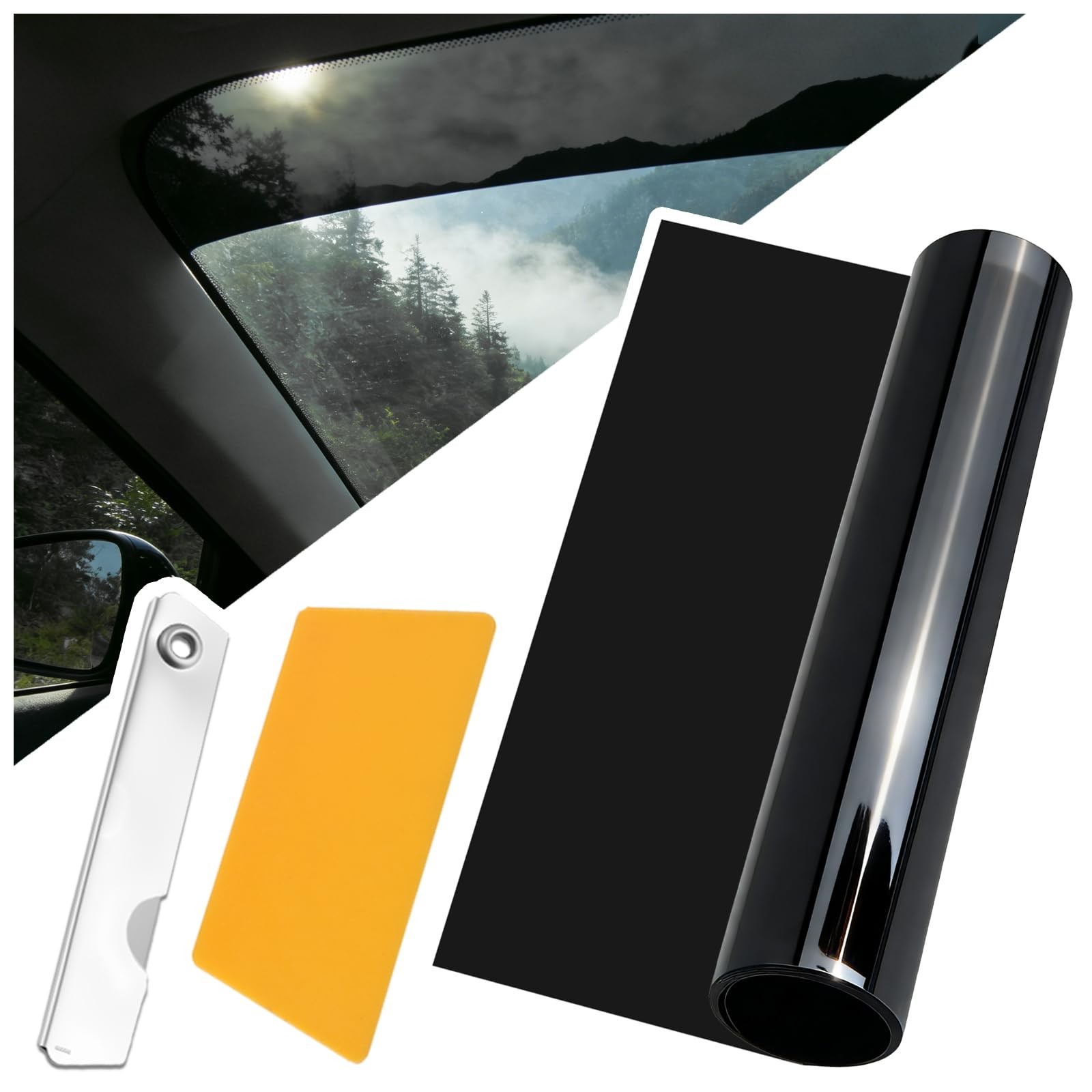 Car Windshield Tint Strip Kit 5% VLT Reduce Glare with Scraper & Knife