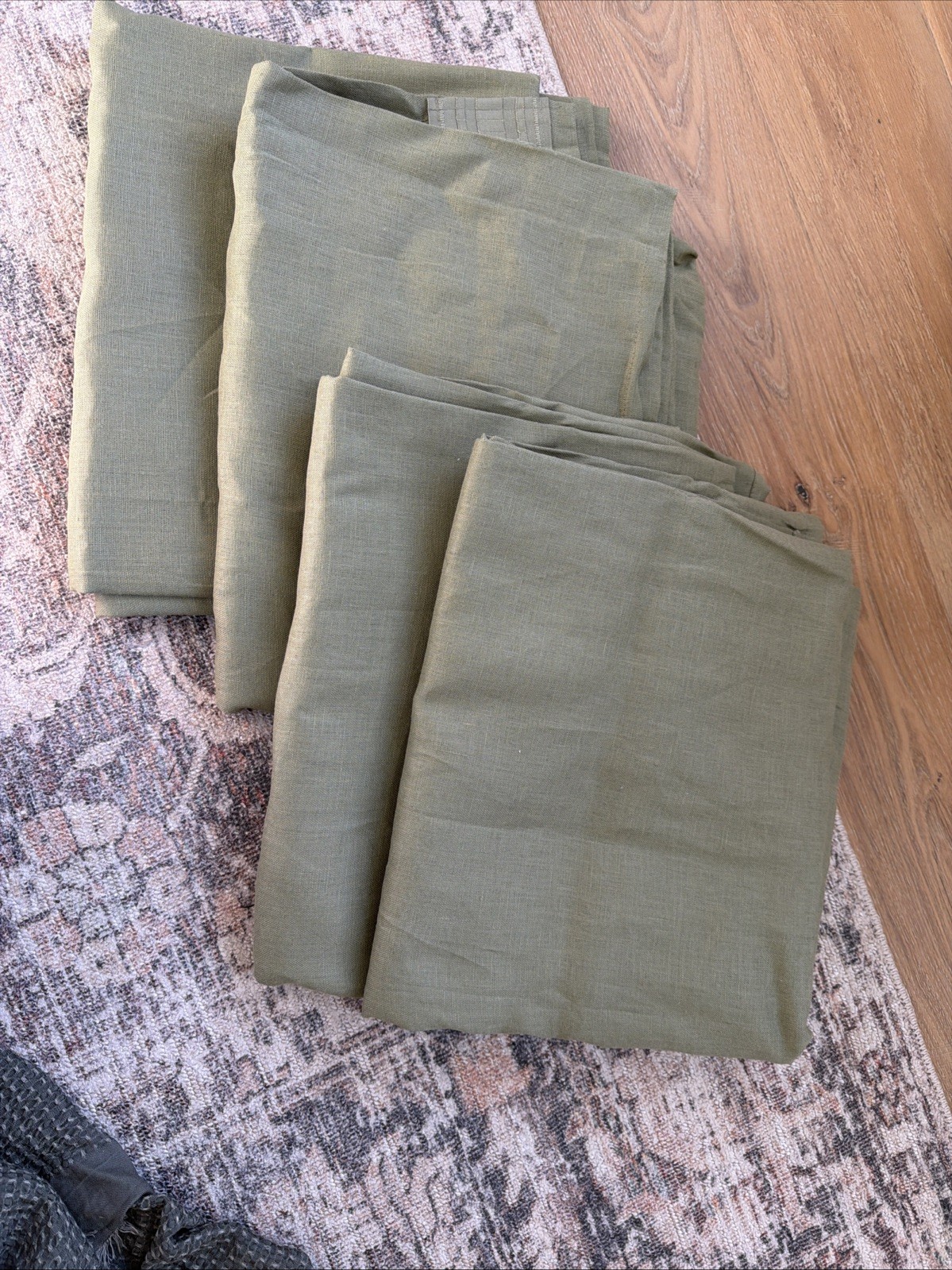 IKEA DYTAG Light Filtering Green Curtains 2 Pair (57×98 “) 405.528.91 Olive Gray
