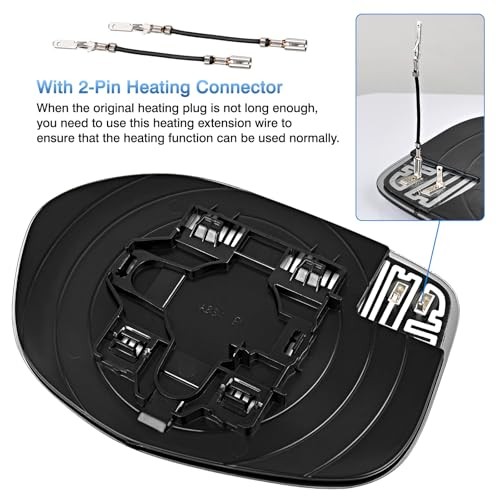 Glass Compatible with Honda Odyssey 2014 2015 2016 2017, Passenger Side Mirror
