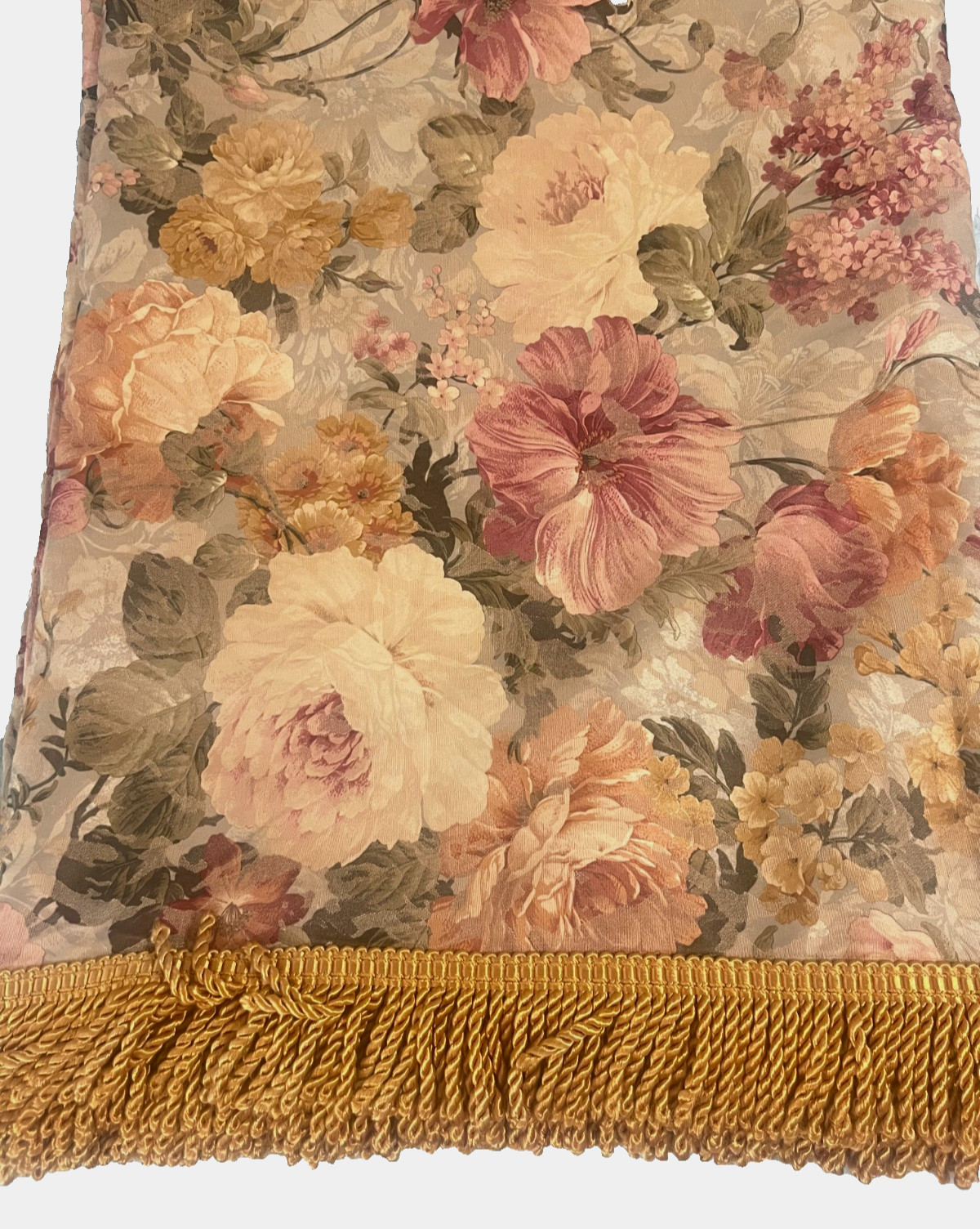 Burlington Monaco Floral 62 x 356 Fringed Scarf Valance