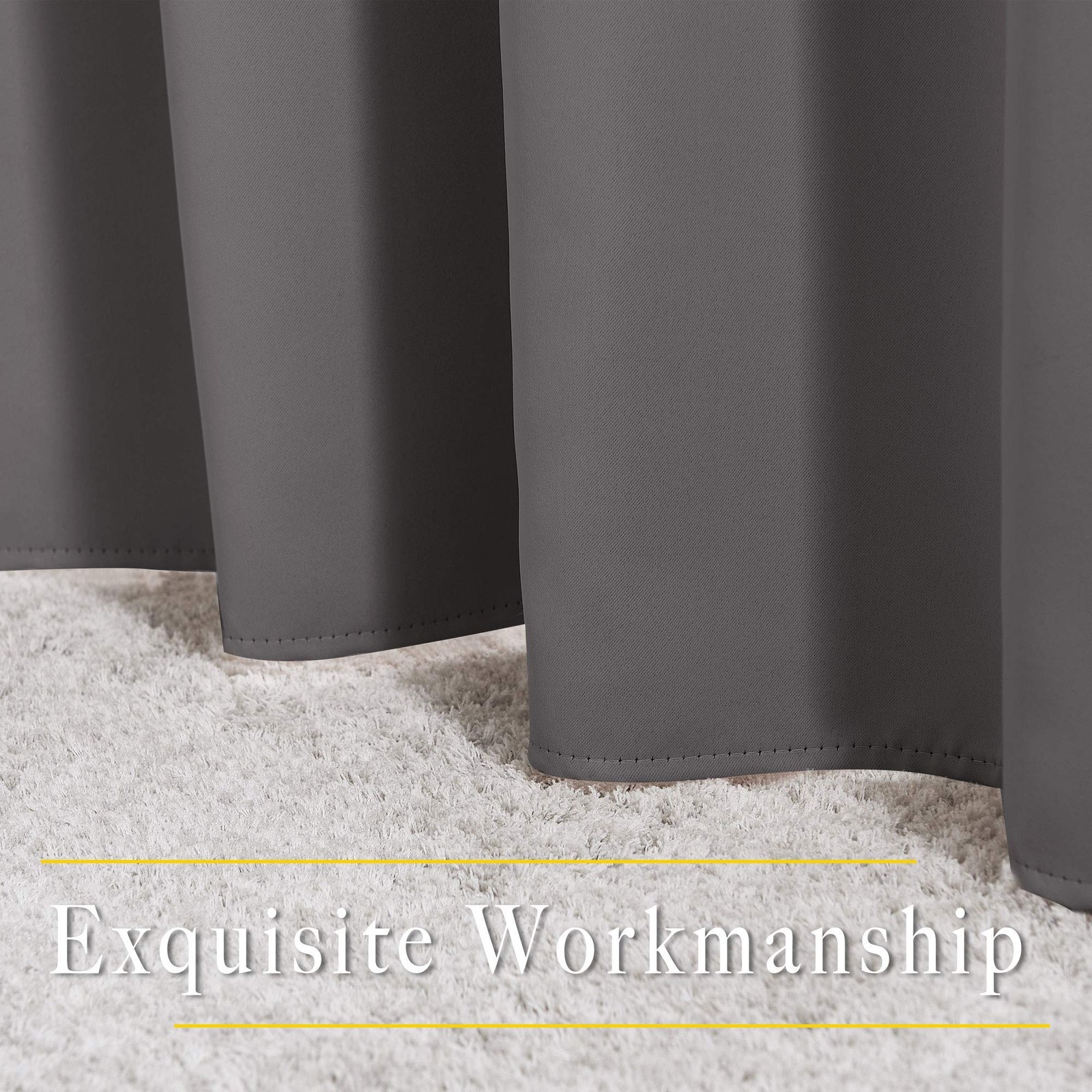 NICETOWN 84″ Gray Blackout Curtains 2 Panels 52×84