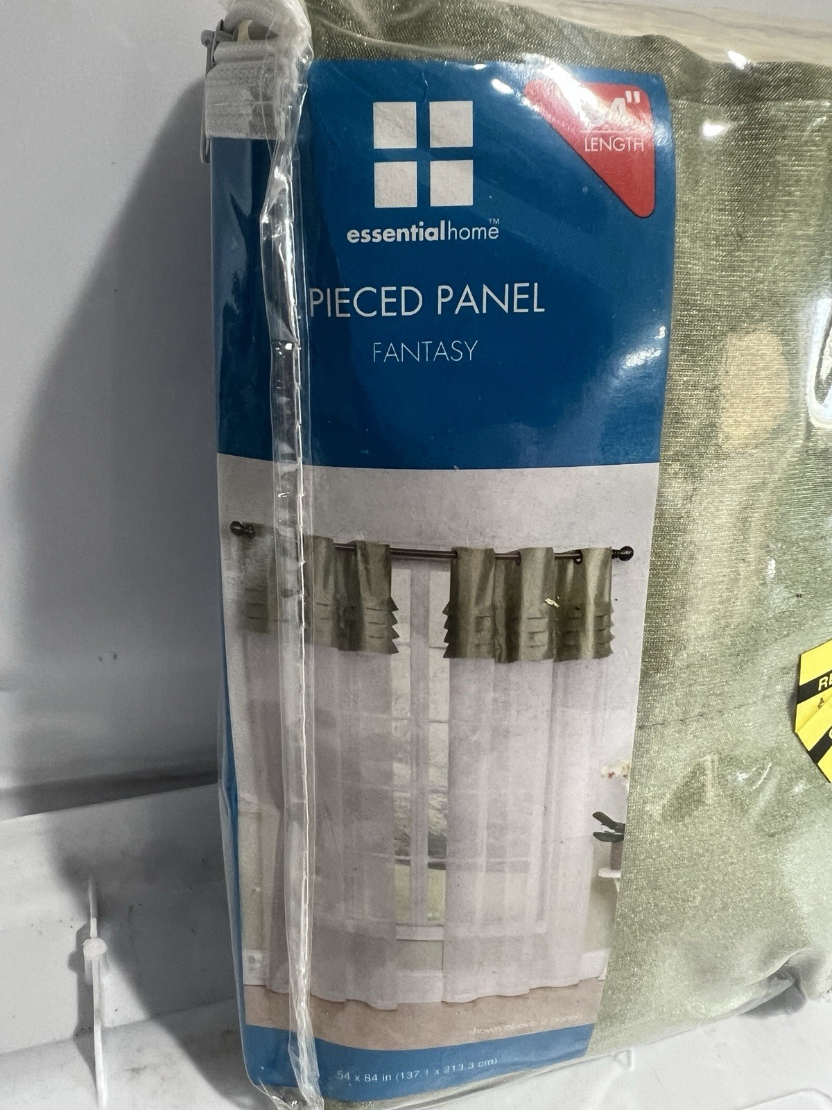 Essential Home Pieced Panel Fantasy Window Curtain Set – Sage 54×84″