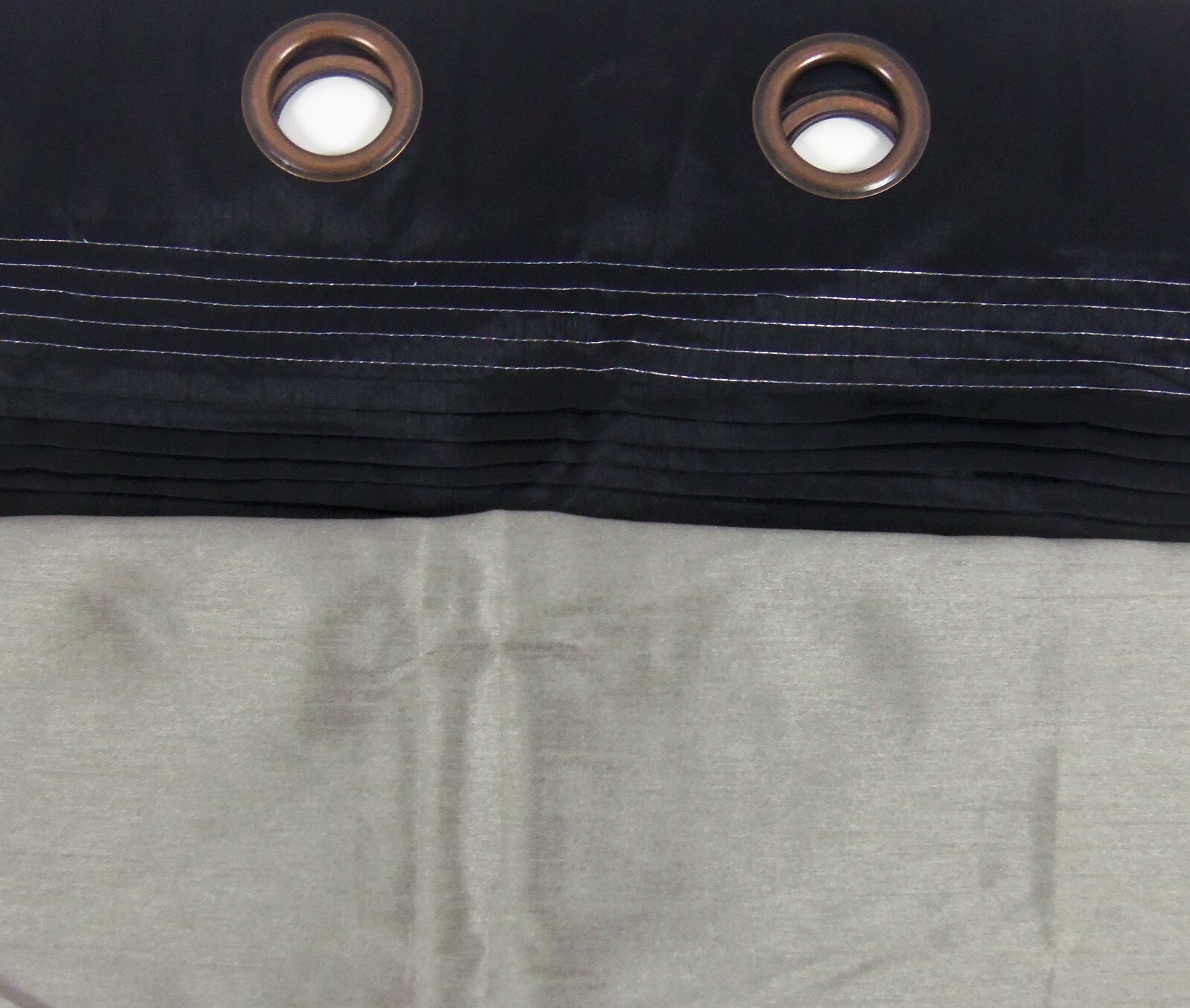 Unbranded Black and Silver Pattern Design 8 Grommet Curtain Single Panel 53 x 84