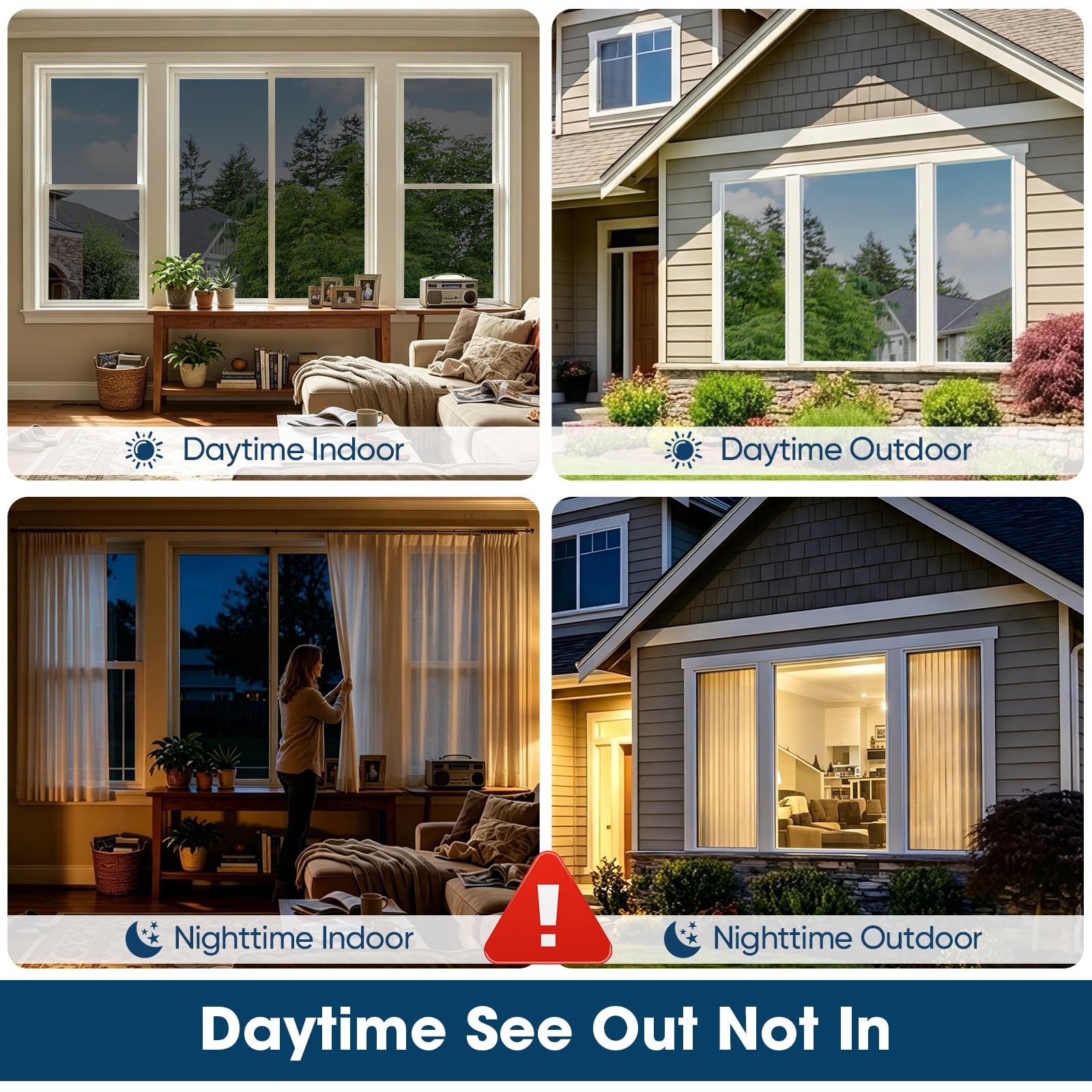 Coavas Window Privacy Film Daytime See Out Not in, 100% UV Blocking Heat Cont…