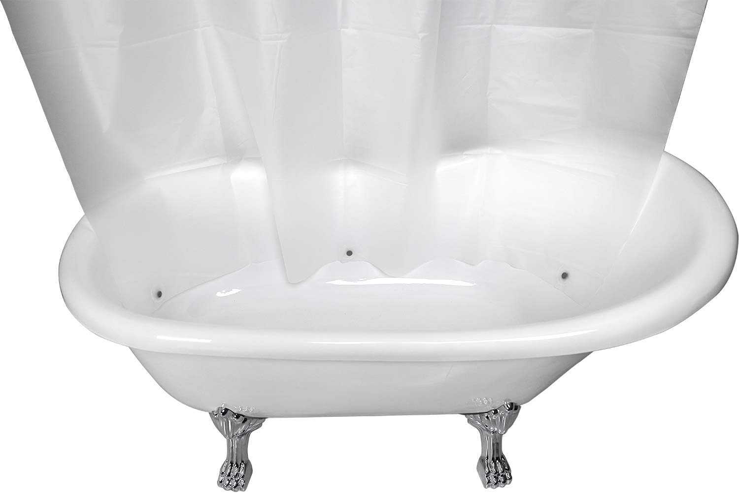 River Dream Plastic(PEVA) Snap in Shower 71″W x 74″L (Pack of 1), White