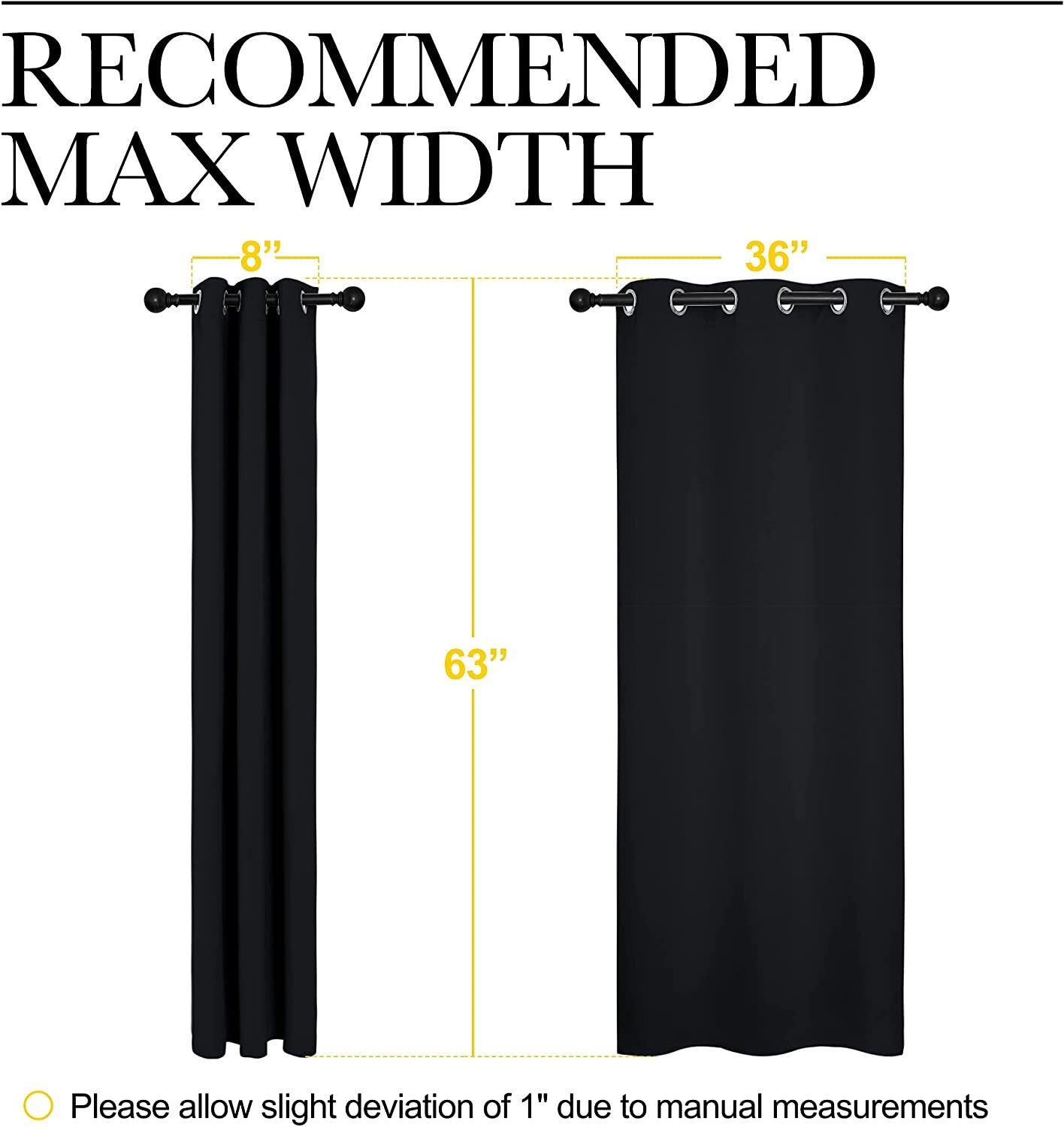 Halloween Pitch Black Solid Thermal Insulated Grommet Blackout Curtains Bedroom