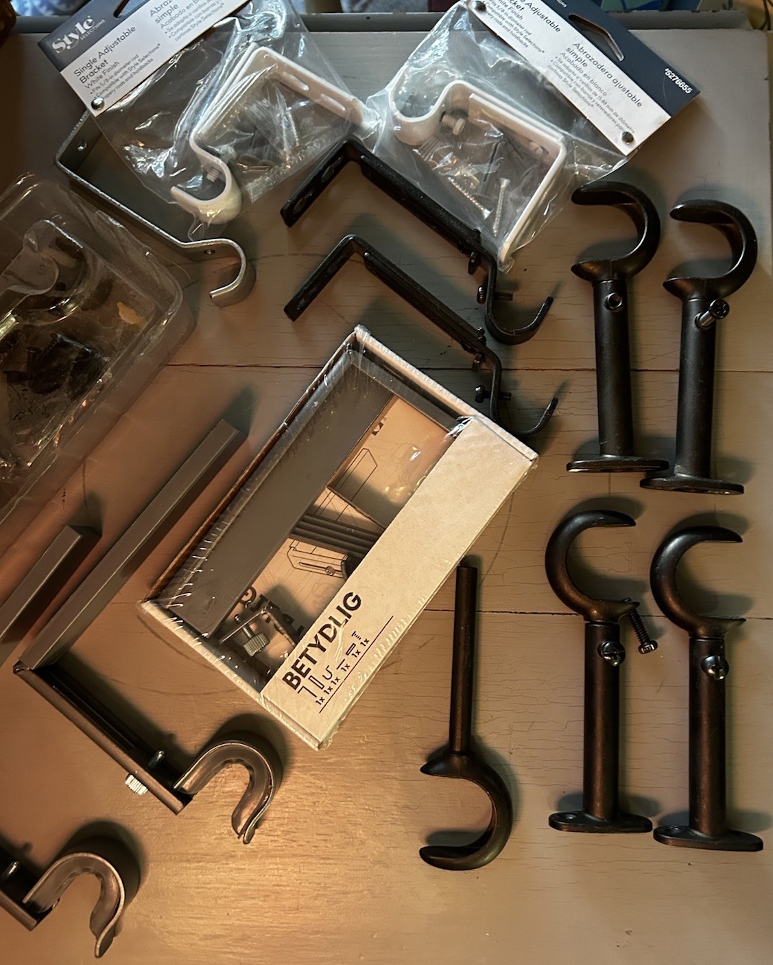 Assorted Curtain Rod Hardware Brackets 4 Pounds