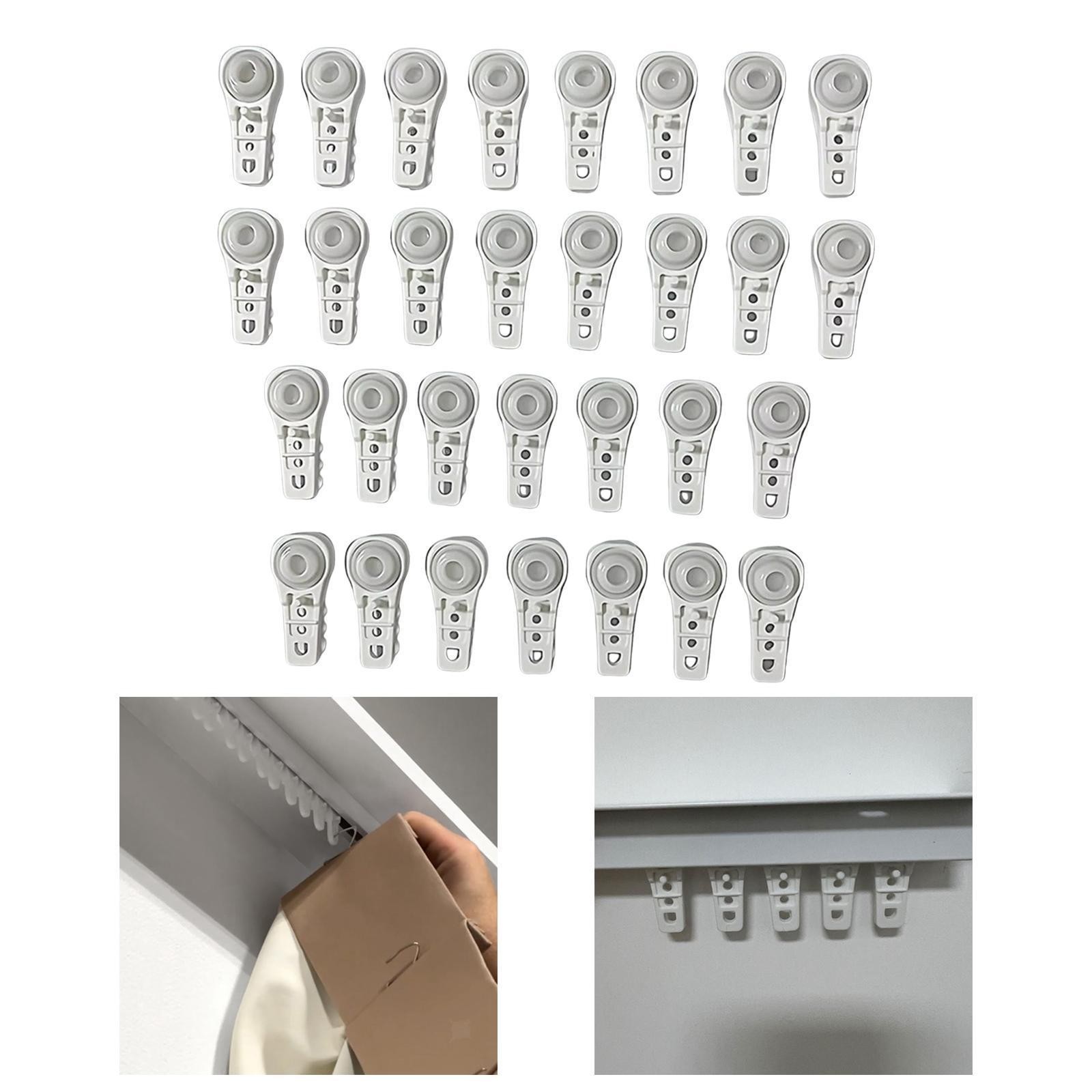 30Pcs Ball Bearing Carriers Parts Track Sliders for Most Drapery Curtains