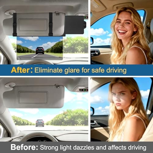 Sun Visor Extender for Car (Polarized, UV400, PC Lens, Driver Side No Zipper