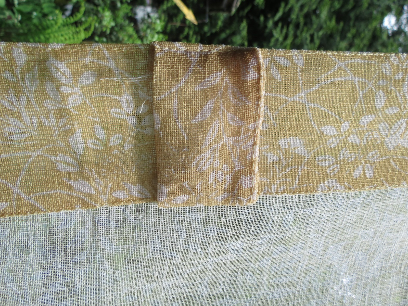 Ralph Lauren Japanese 2 Floral Curtains 50×84 Yellow Sheer Back Tab Panels