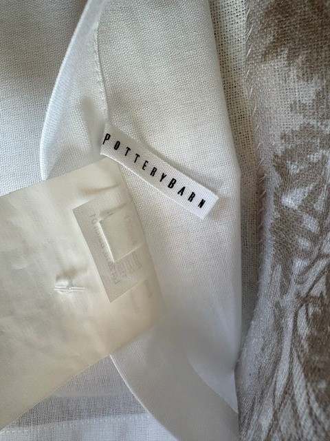 New Pottery Barn JARDIN TOILE DRAPE CURTAIN 108″ *Neutral Multi* LIGHT FILTERING