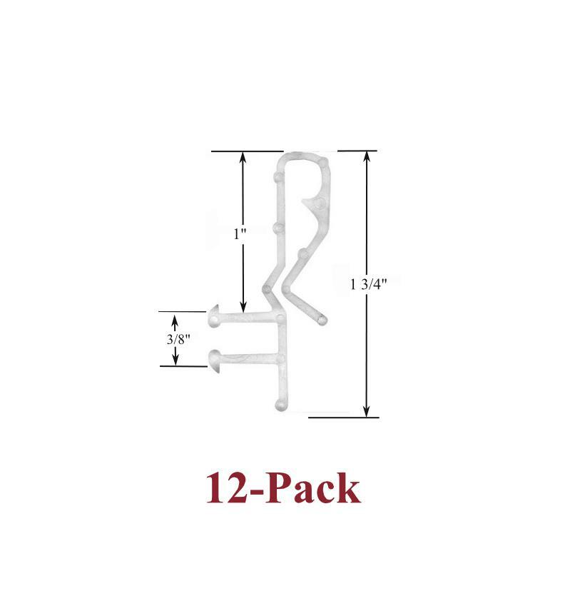 1 3/4″ Hidden Channel CLEAR VALANCE RETAINER CLIPS (12-Pack)