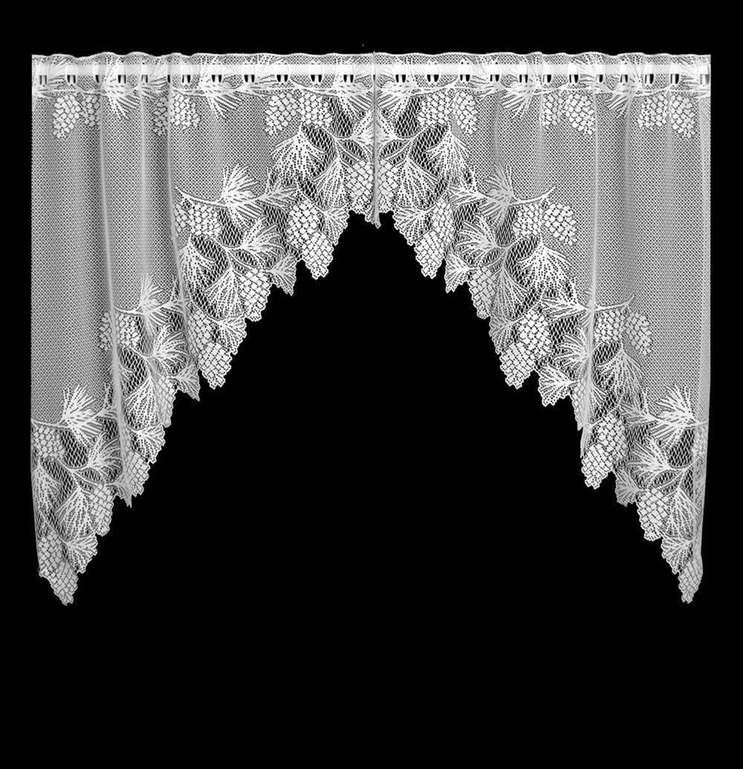 Heritage Lace White Woodland Window Swag Pair 68 x 40 Kitchen Livingroom