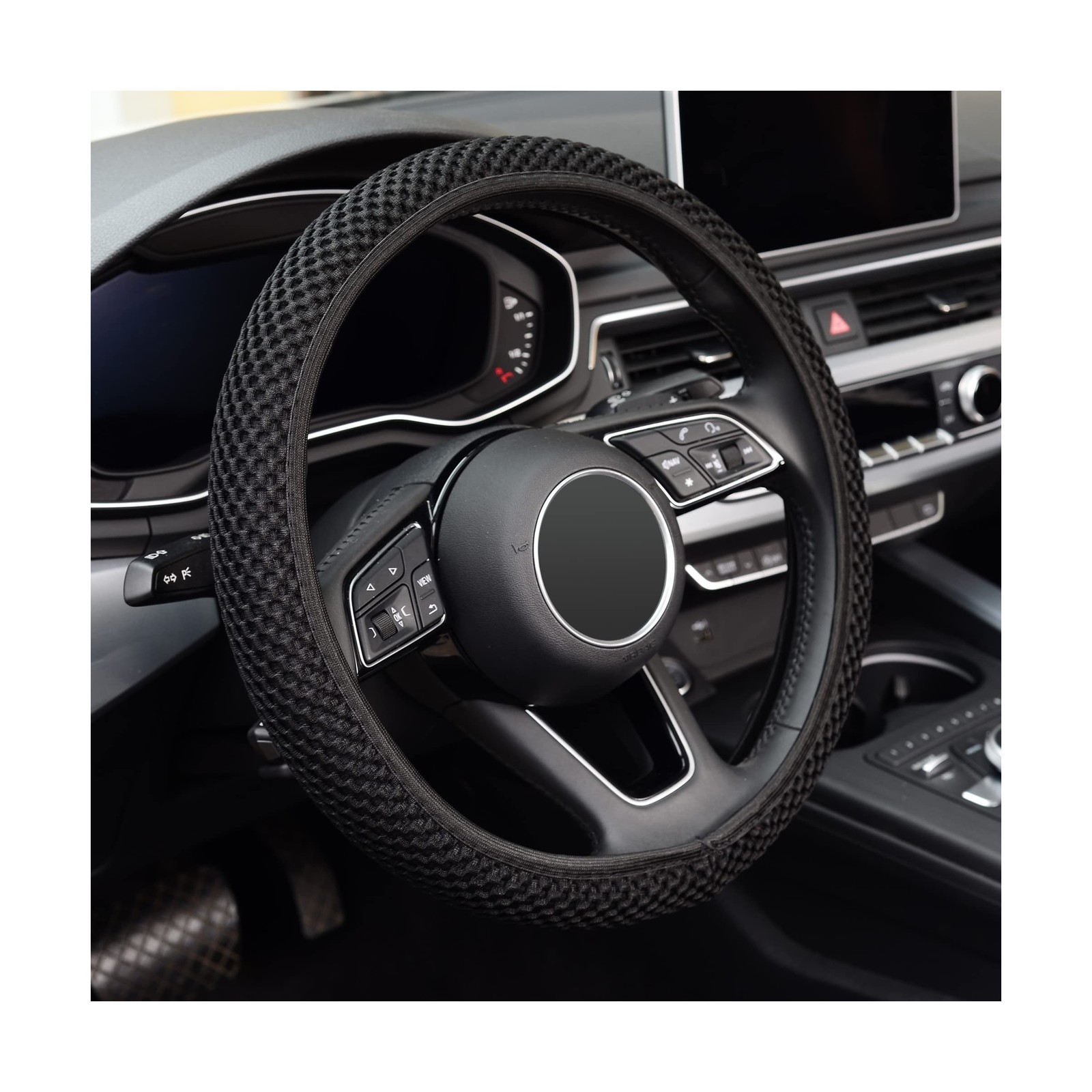 KAFEEK Elastic Stretch Steering Wheel Cover,Warm in Winter and Cool in Summer…