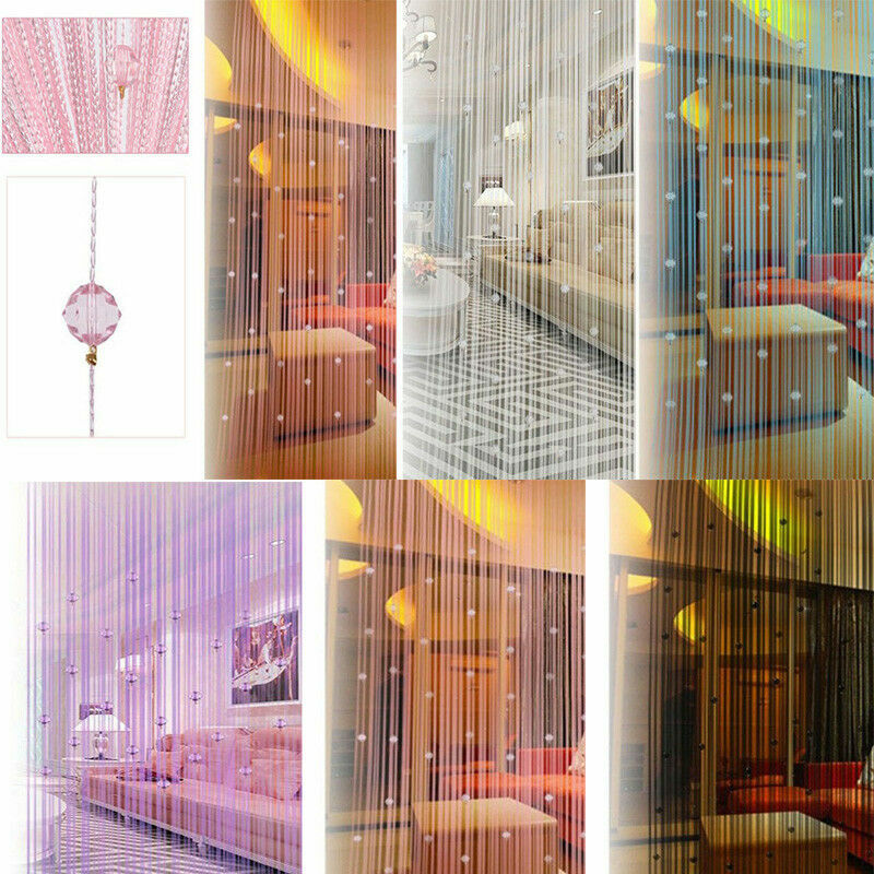 String Tassel Curtain Crystal Beads Door Window Panel Room Divider Beaded Panel