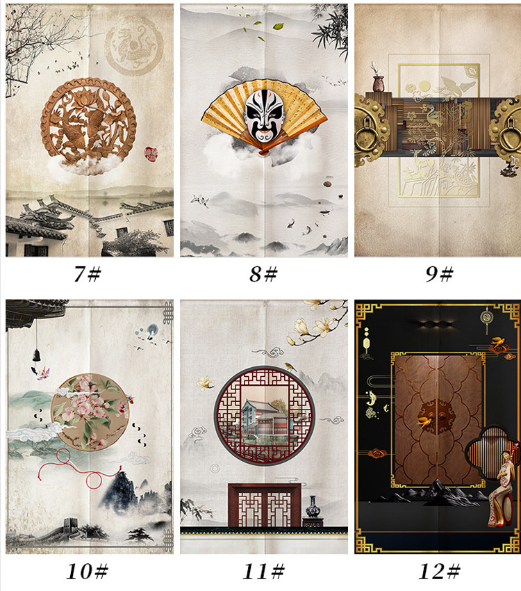80X120cm Door Curtain Room Divider Linen Cotton Japanese Noren Home Decor Retro