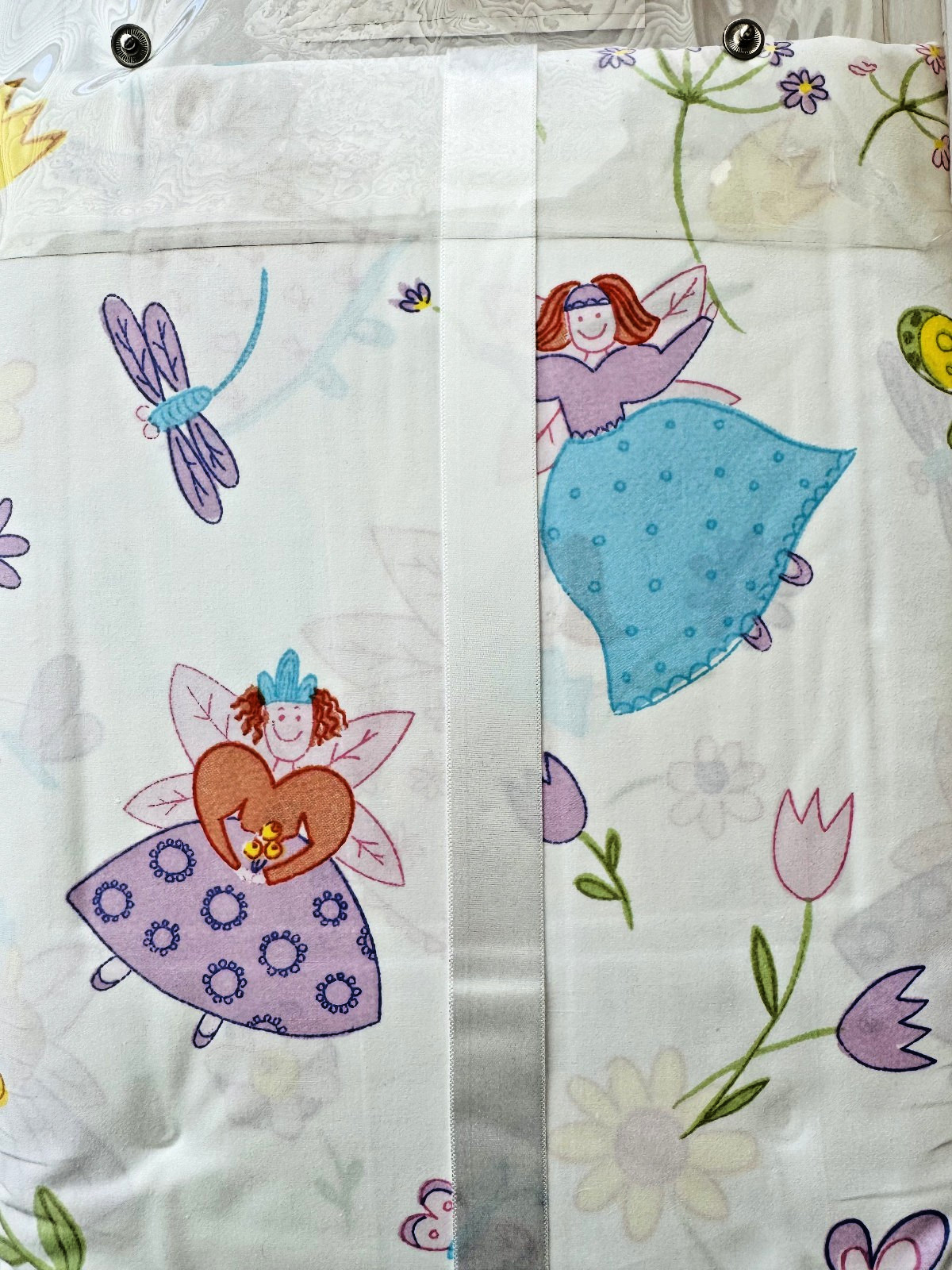 happy FAIRIES CURTAINS window 2 panels ~ cotton ~ 54″ x 84″ ~ NEW