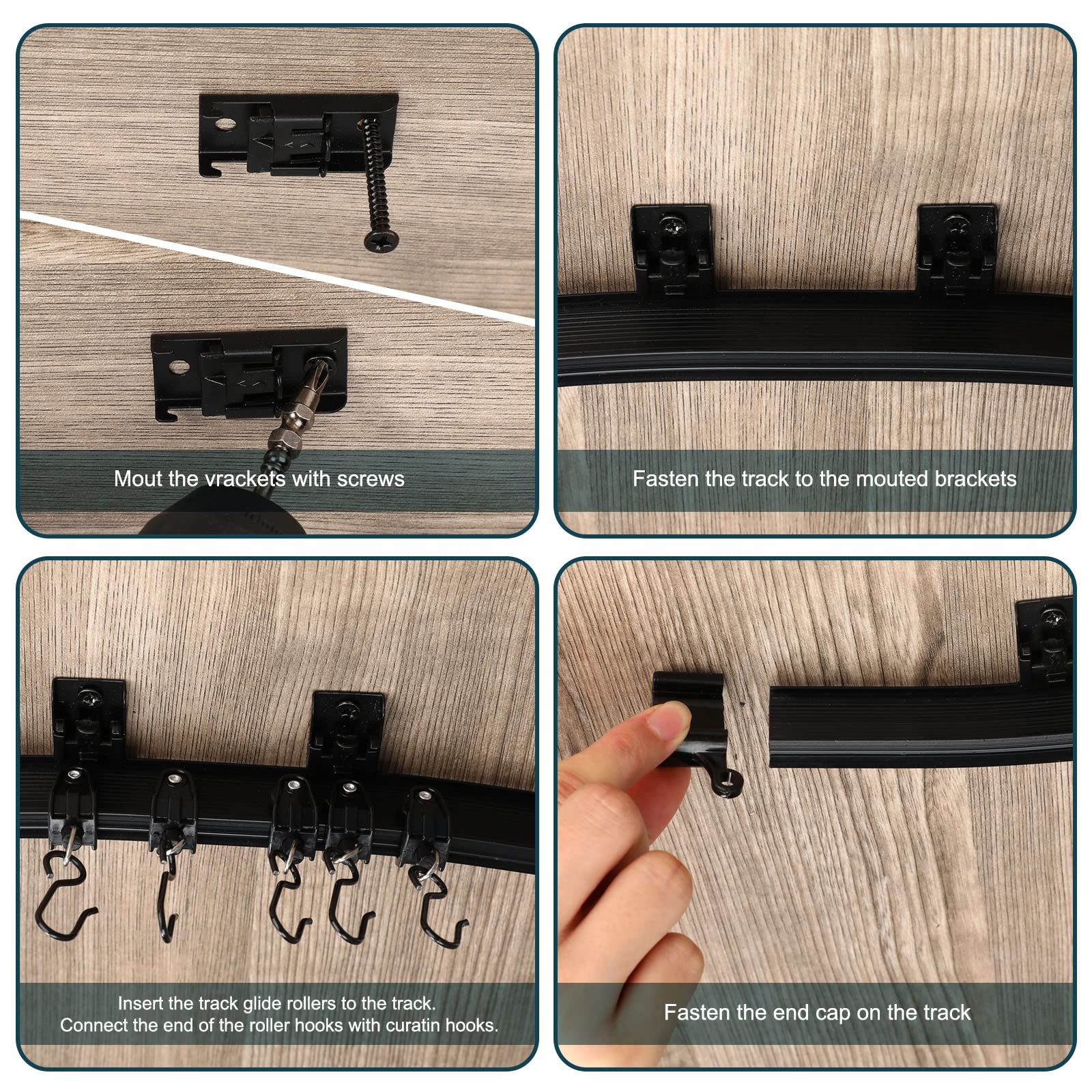 Cortina De Techo Curvo Montaje Flexible Para Riel De Cortina Litera Ventana S…
